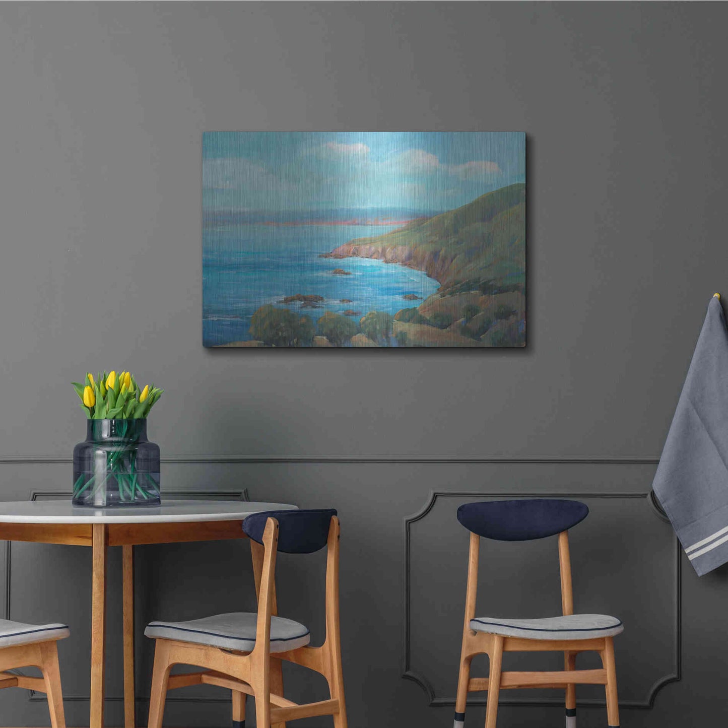 Luxe Metal Art 'Rocky Coastline I' by Tim O'Toole, Metal Wall Art,36x24