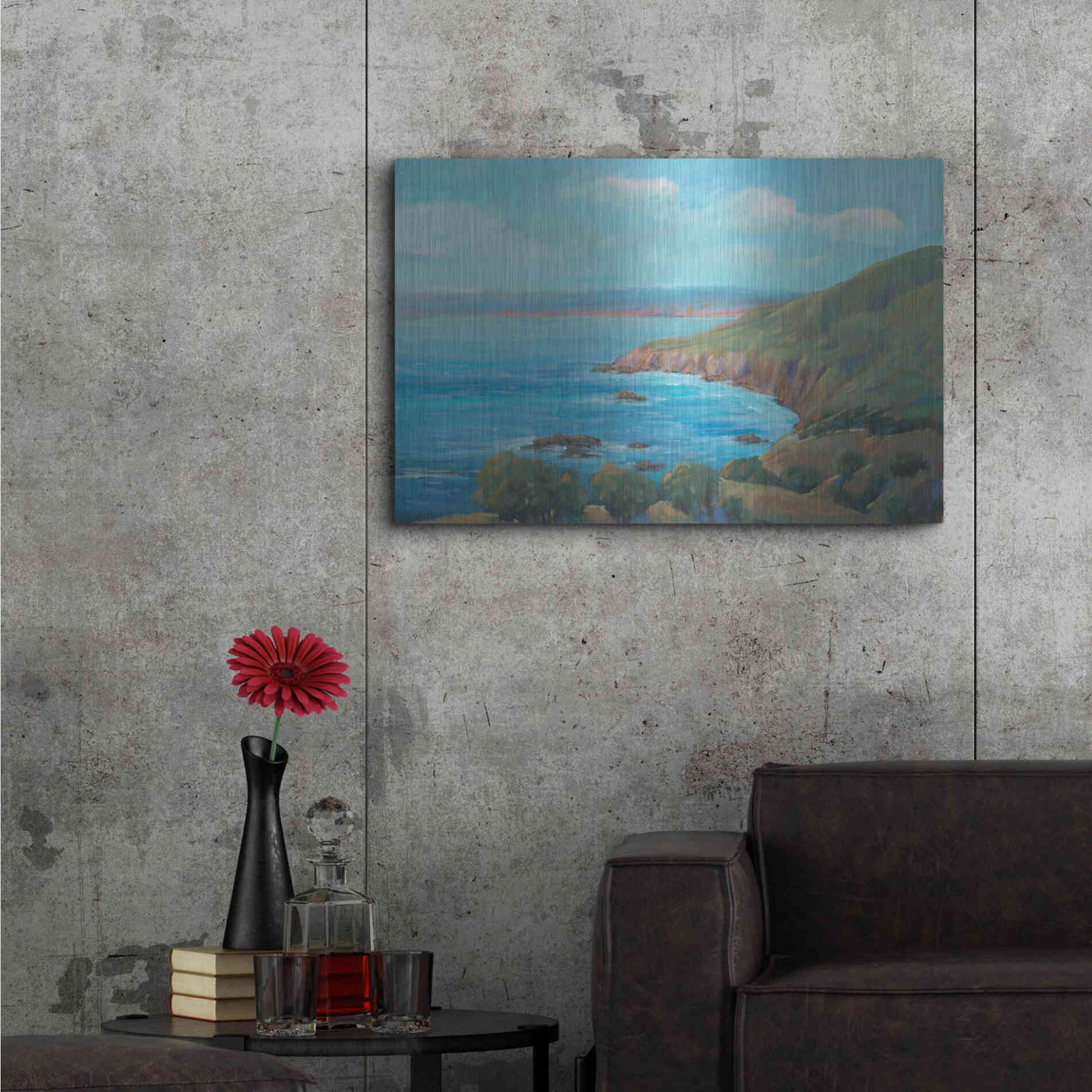 Luxe Metal Art 'Rocky Coastline I' by Tim O'Toole, Metal Wall Art,36x24