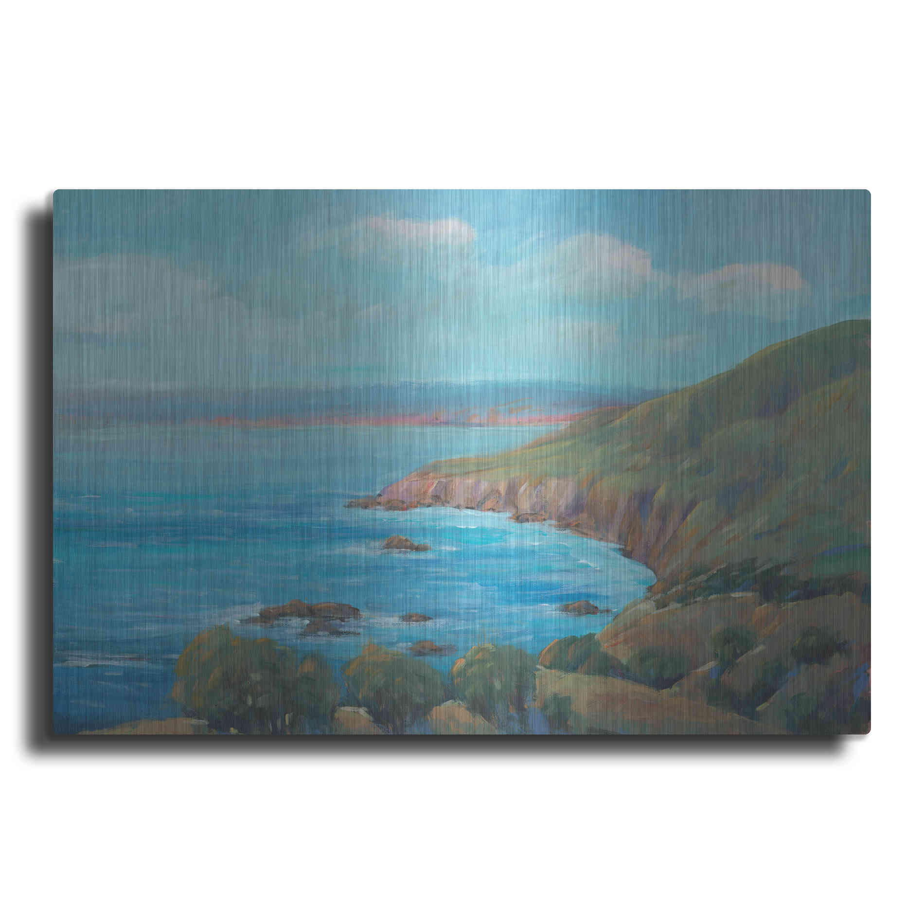 Luxe Metal Art 'Rocky Coastline I' by Tim O'Toole, Metal Wall Art