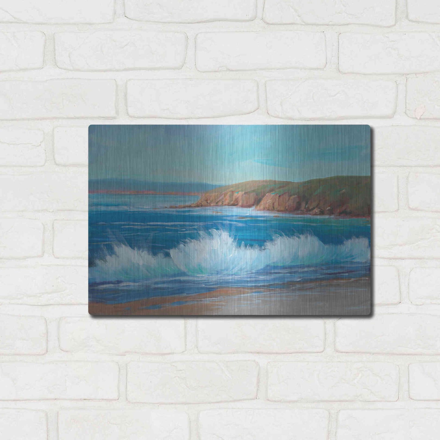 Luxe Metal Art 'Rocky Coastline II' by Tim O'Toole, Metal Wall Art,16x12