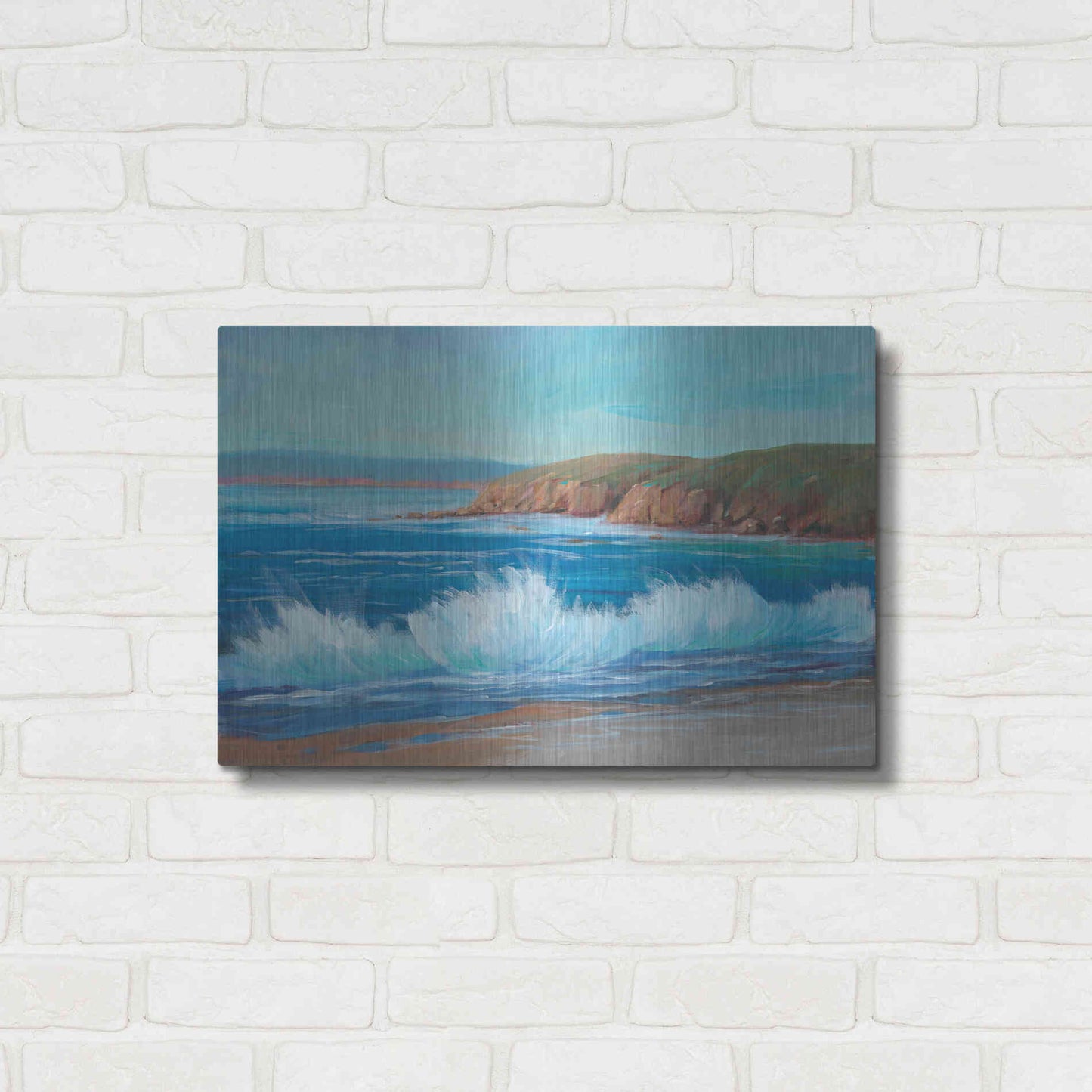 Luxe Metal Art 'Rocky Coastline II' by Tim O'Toole, Metal Wall Art,24x16