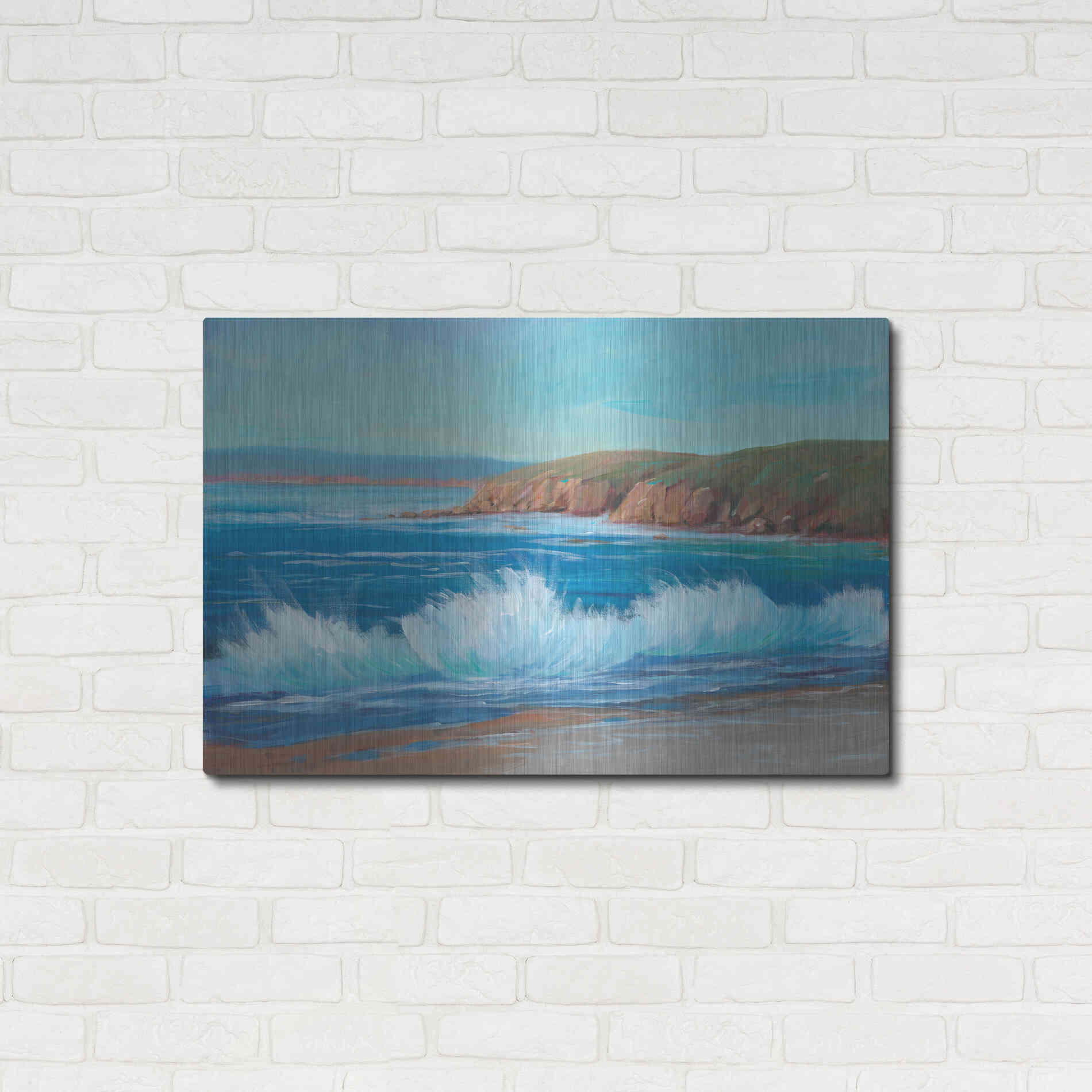 Luxe Metal Art 'Rocky Coastline II' by Tim O'Toole, Metal Wall Art,36x24