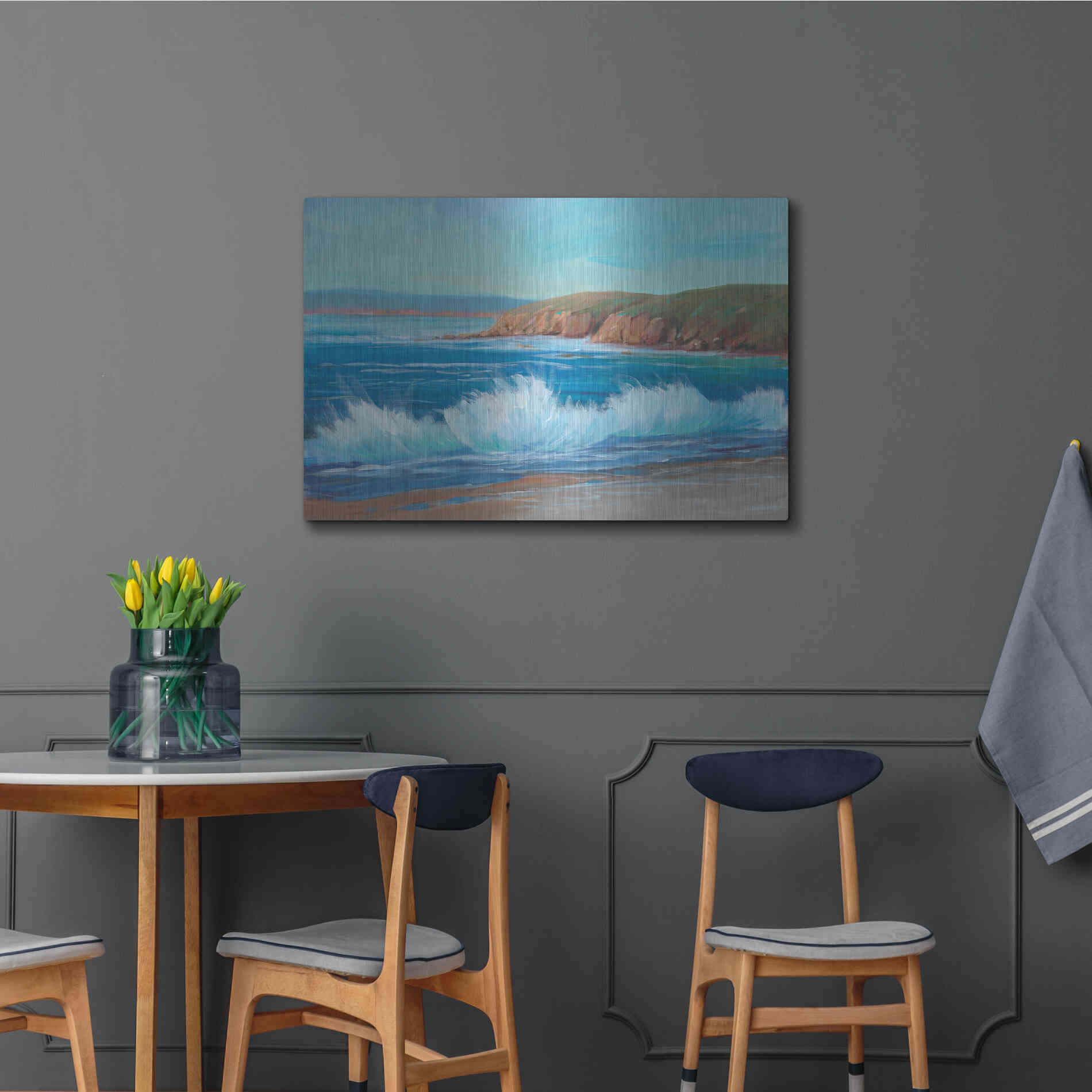 Luxe Metal Art 'Rocky Coastline II' by Tim O'Toole, Metal Wall Art,36x24