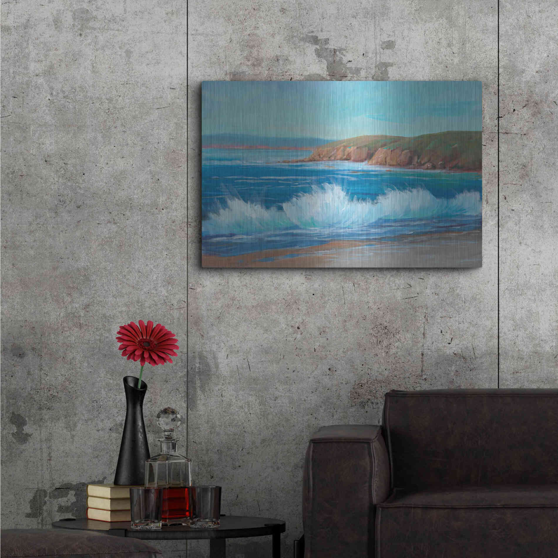 Luxe Metal Art 'Rocky Coastline II' by Tim O'Toole, Metal Wall Art,36x24