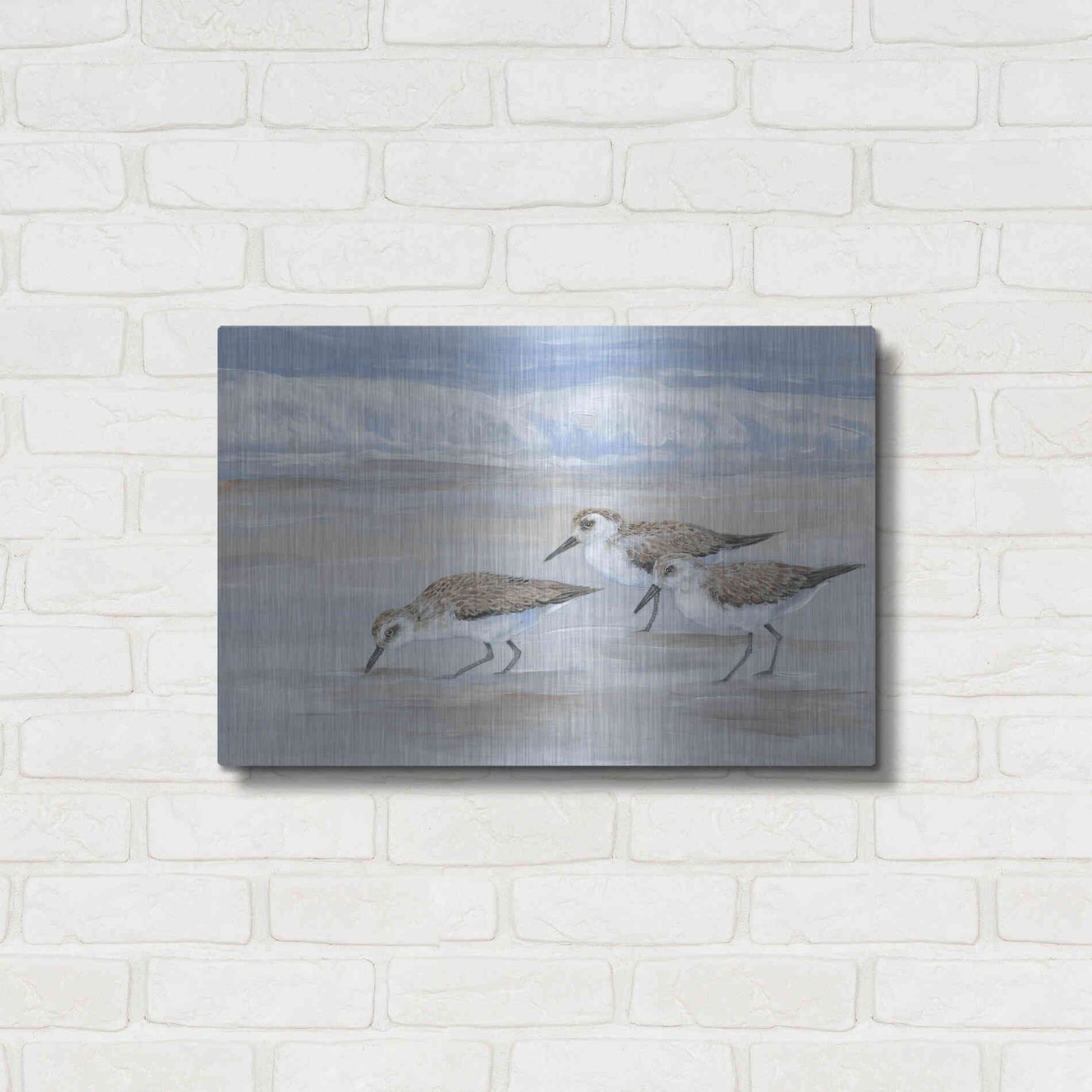 Luxe Metal Art 'Sandpipers II' by Tim O'Toole, Metal Wall Art,24x16