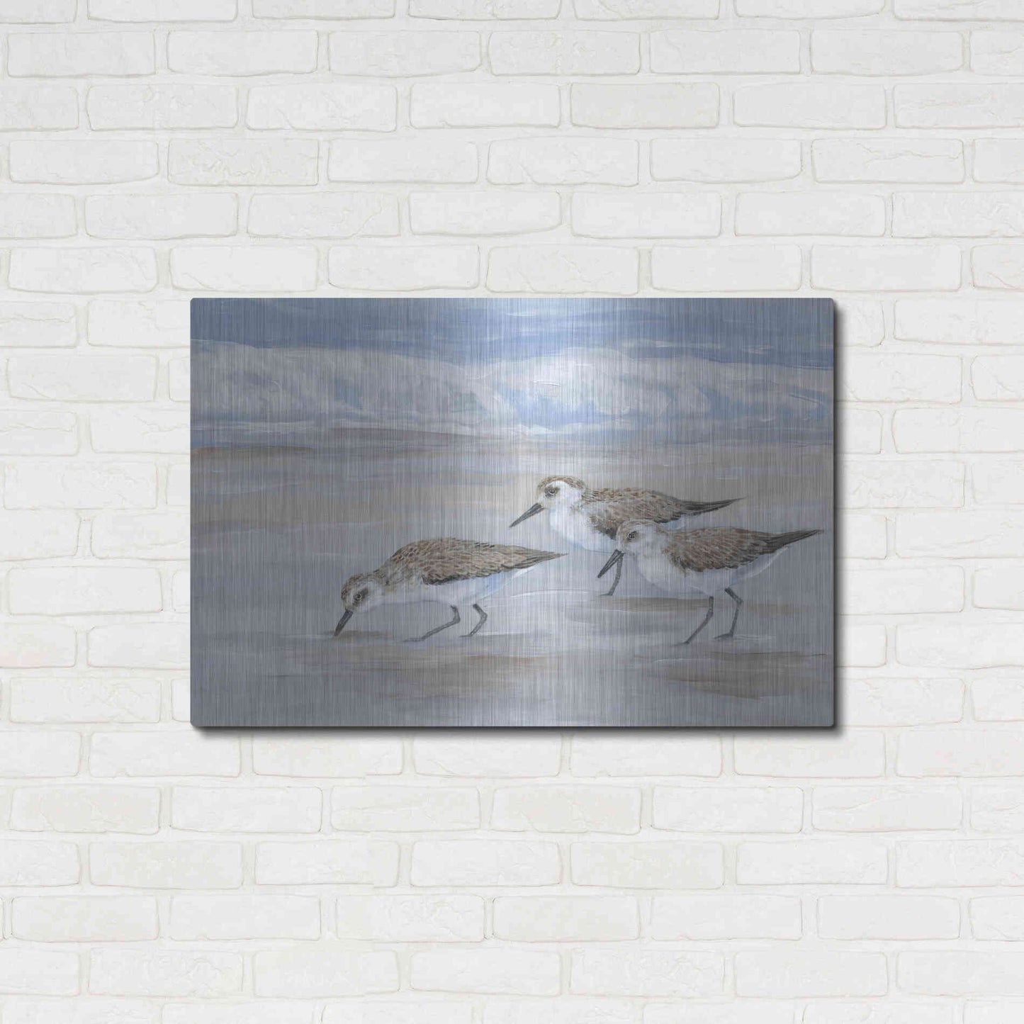 Luxe Metal Art 'Sandpipers II' by Tim O'Toole, Metal Wall Art,36x24