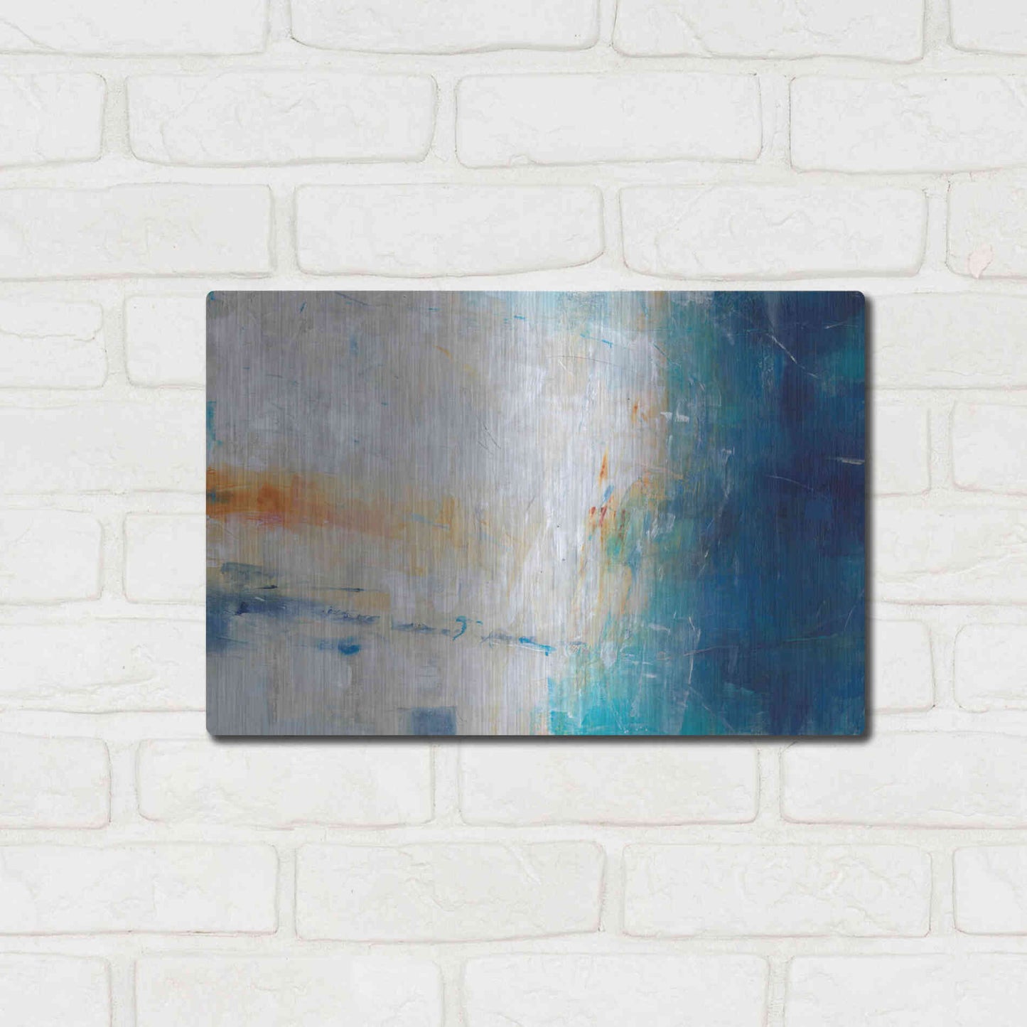 Luxe Metal Art 'Blue Grotto I' by Tim O'Toole, Metal Wall Art,16x12