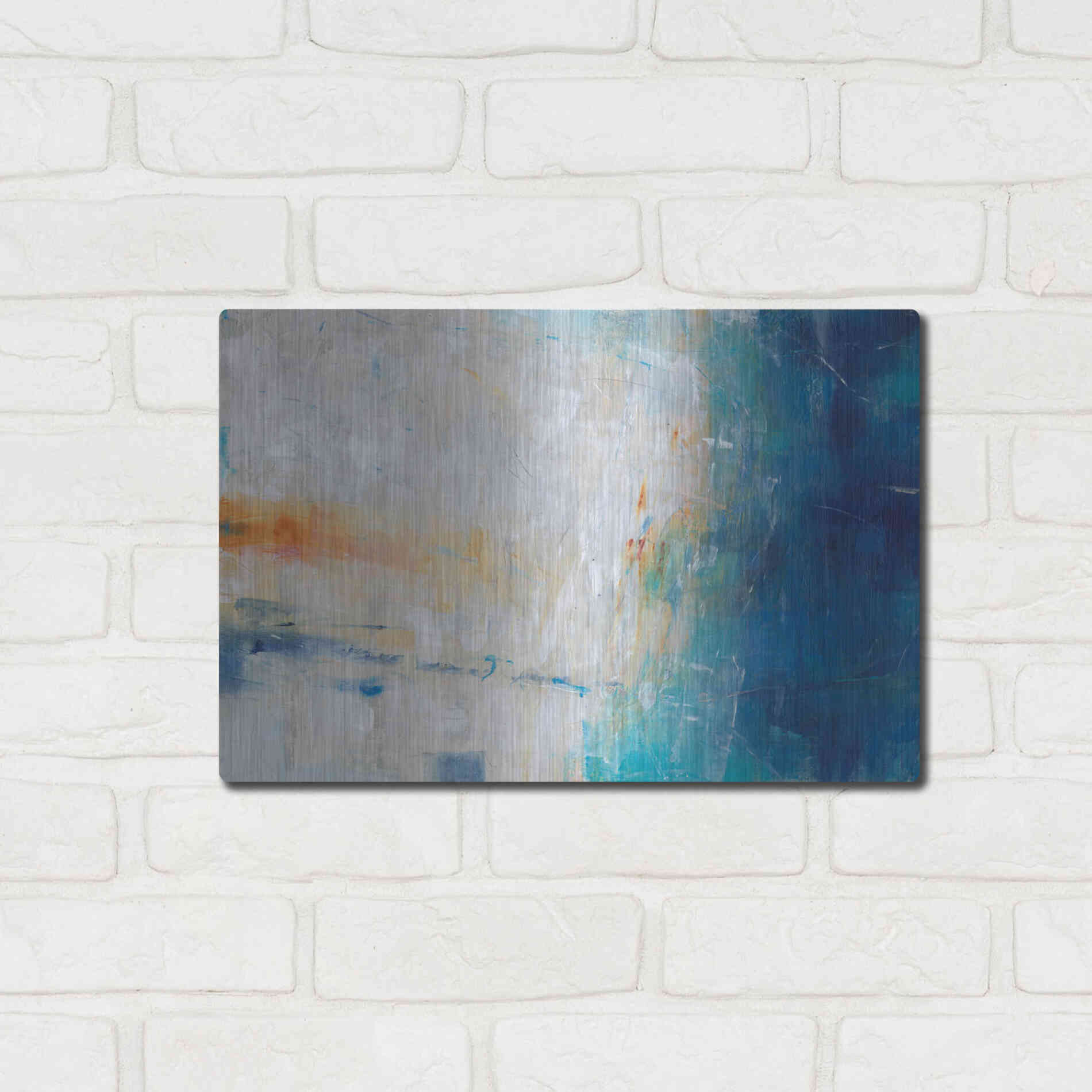 Luxe Metal Art 'Blue Grotto I' by Tim O'Toole, Metal Wall Art,16x12