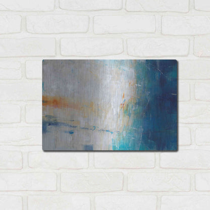 Luxe Metal Art 'Blue Grotto I' by Tim O'Toole, Metal Wall Art,16x12