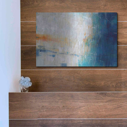 Luxe Metal Art 'Blue Grotto I' by Tim O'Toole, Metal Wall Art,16x12