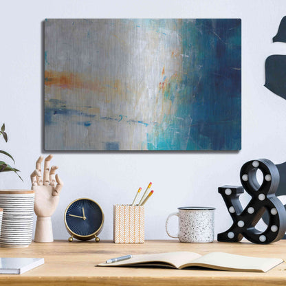 Luxe Metal Art 'Blue Grotto I' by Tim O'Toole, Metal Wall Art,16x12