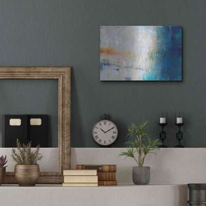 Luxe Metal Art 'Blue Grotto I' by Tim O'Toole, Metal Wall Art,16x12