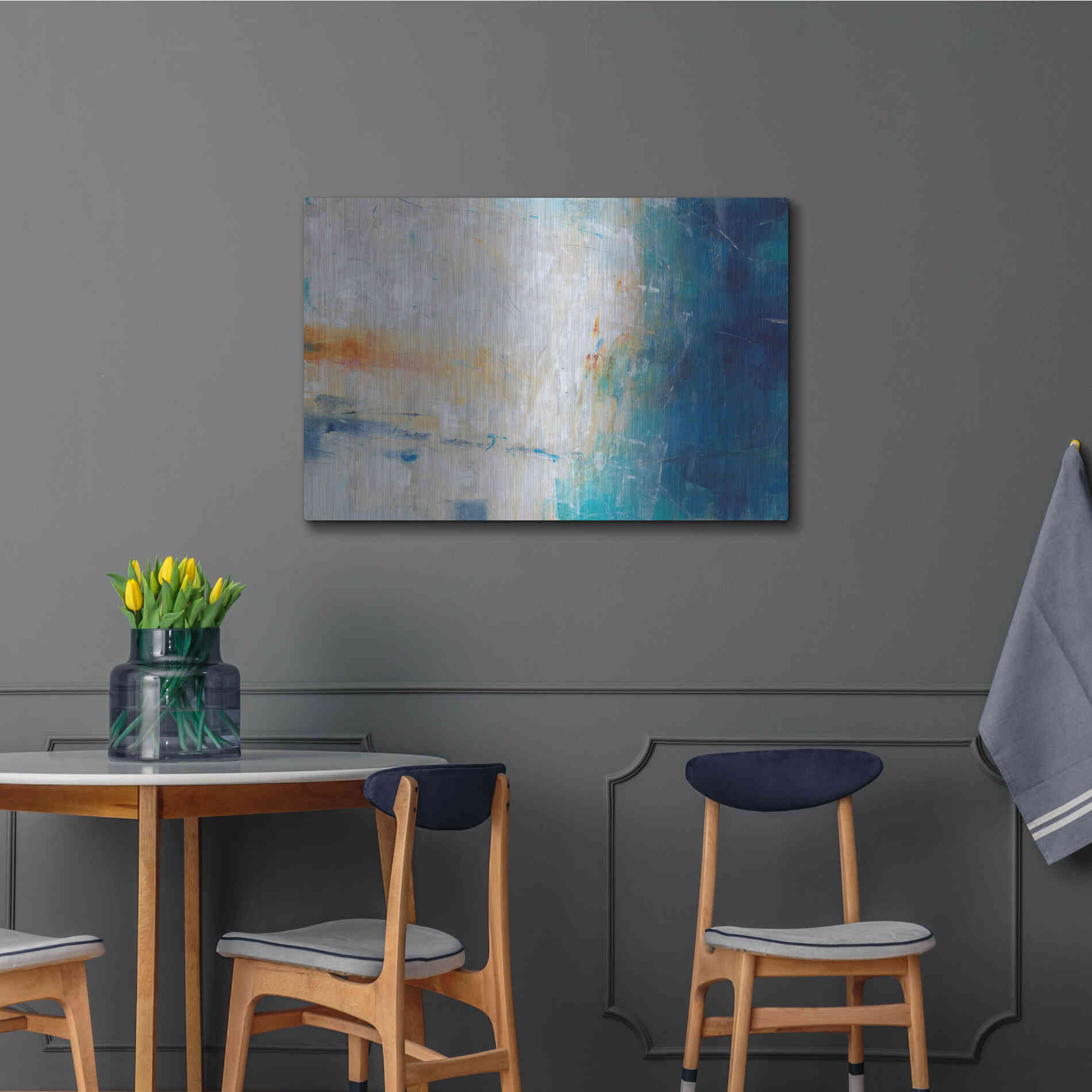 Luxe Metal Art 'Blue Grotto I' by Tim O'Toole, Metal Wall Art,36x24