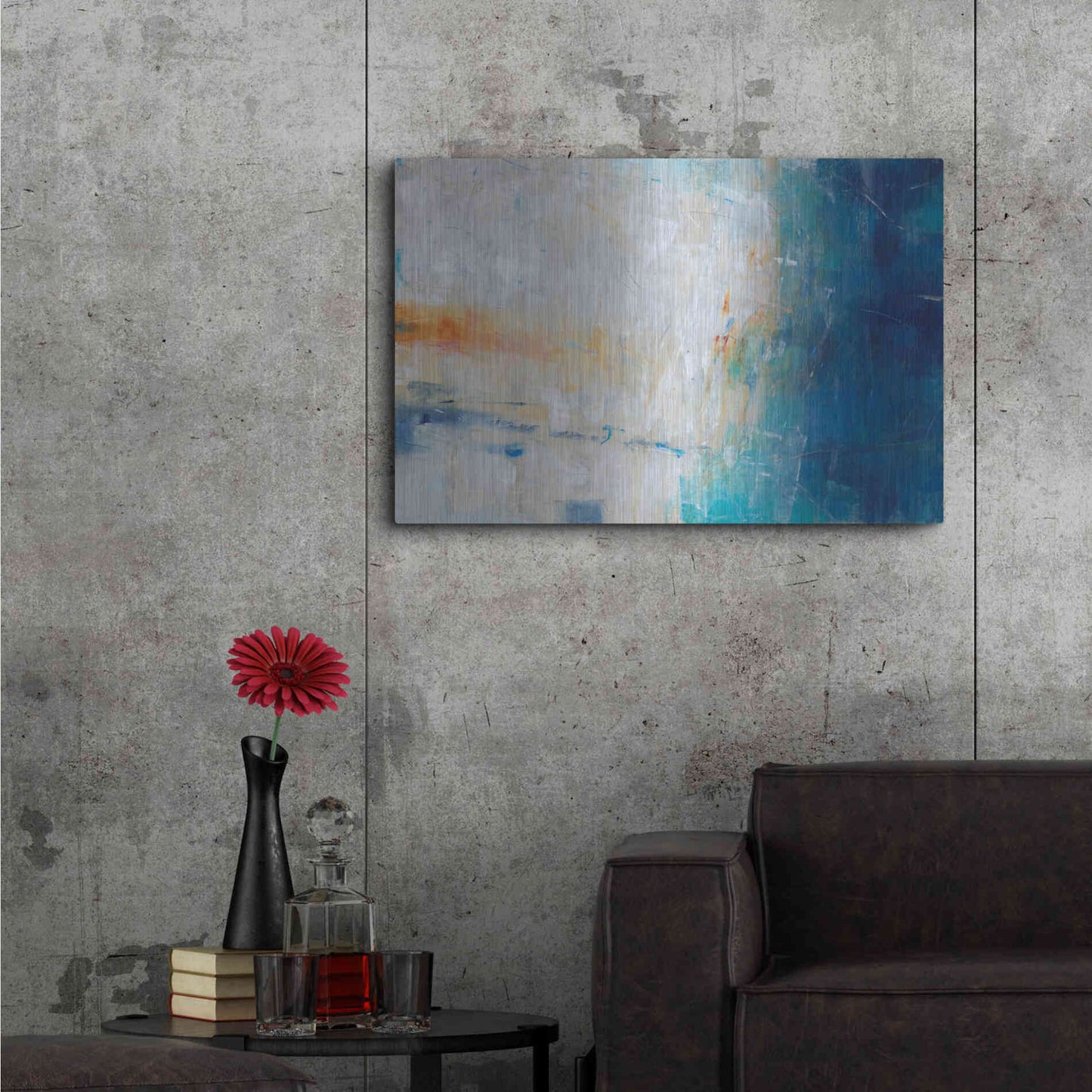 Luxe Metal Art 'Blue Grotto I' by Tim O'Toole, Metal Wall Art,36x24