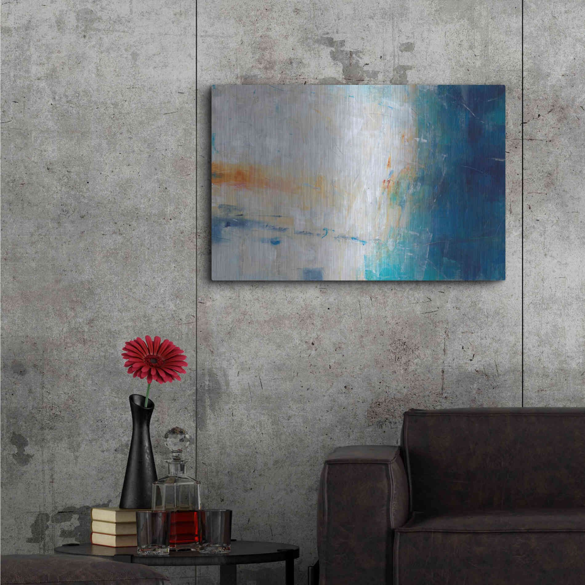 Luxe Metal Art 'Blue Grotto I' by Tim O'Toole, Metal Wall Art,36x24