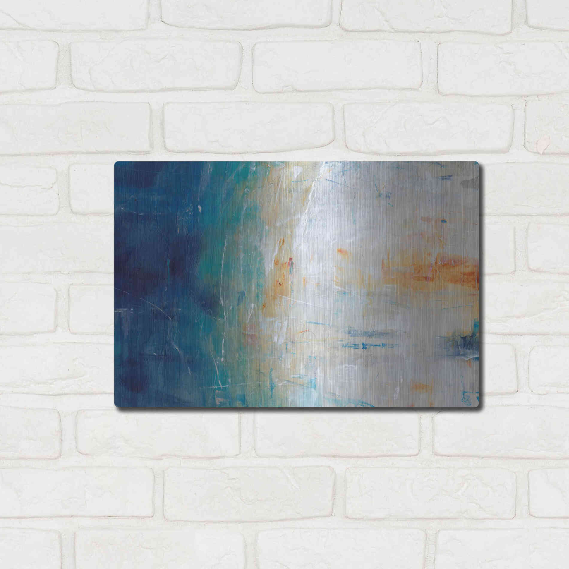Luxe Metal Art 'Blue Grotto II' by Tim O'Toole, Metal Wall Art,16x12