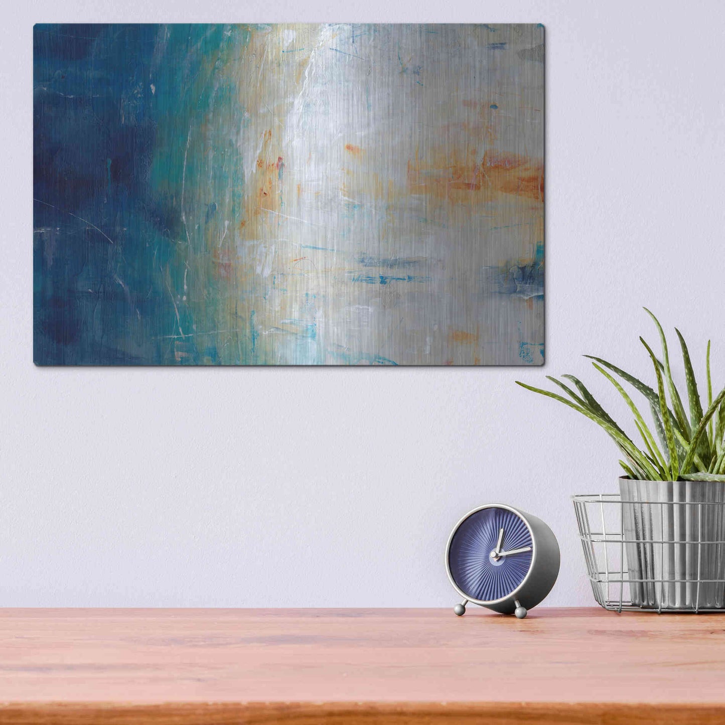 Luxe Metal Art 'Blue Grotto II' by Tim O'Toole, Metal Wall Art,16x12