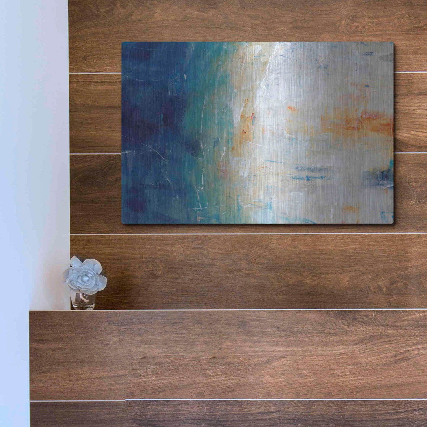 Luxe Metal Art 'Blue Grotto II' by Tim O'Toole, Metal Wall Art,16x12