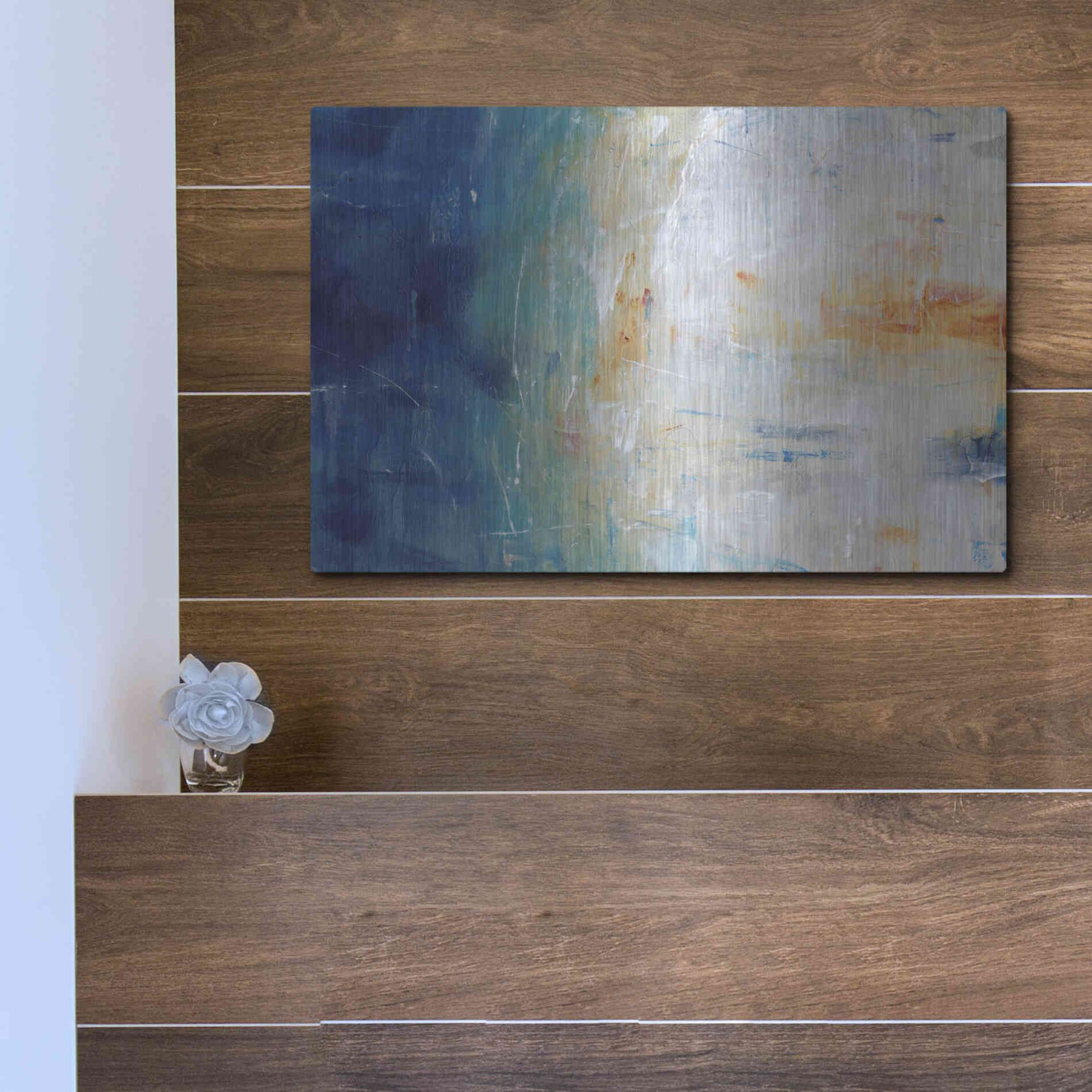 Luxe Metal Art 'Blue Grotto II' by Tim O'Toole, Metal Wall Art,16x12