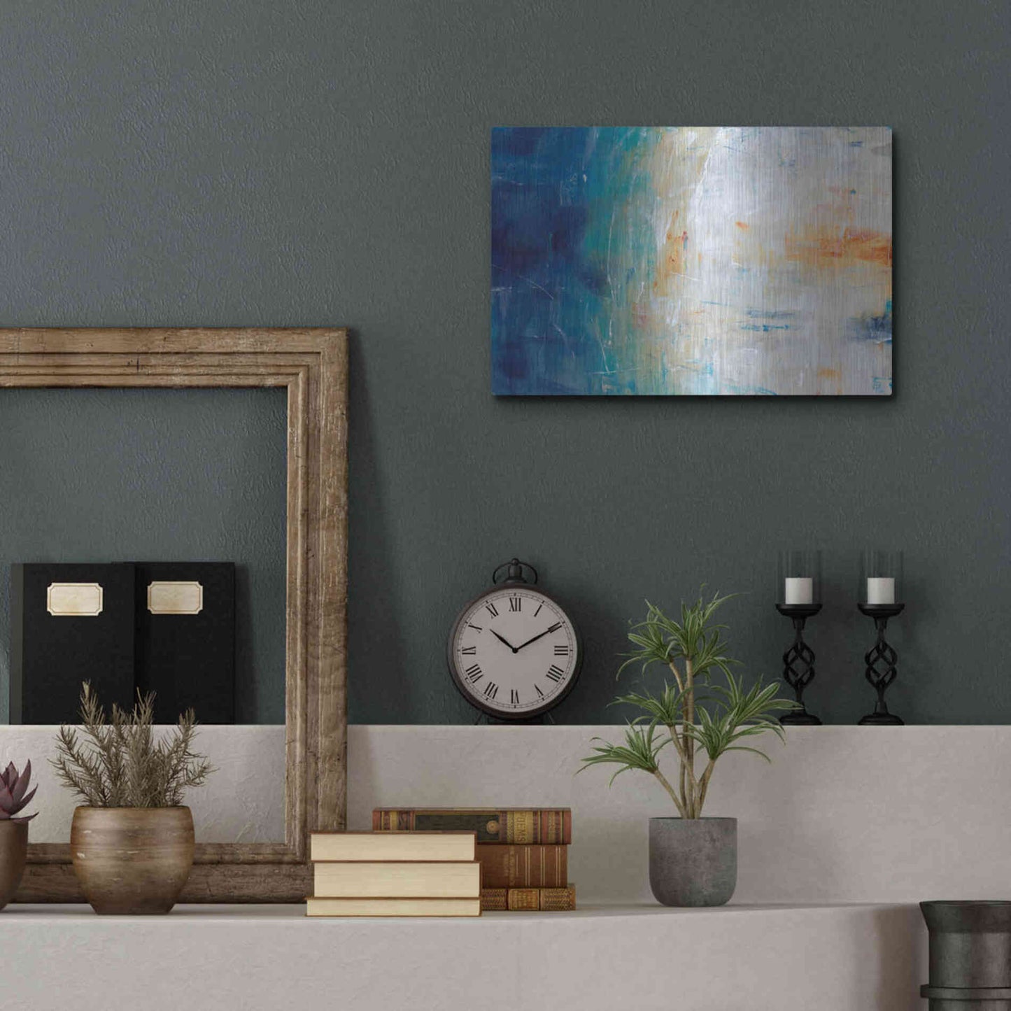 Luxe Metal Art 'Blue Grotto II' by Tim O'Toole, Metal Wall Art,16x12