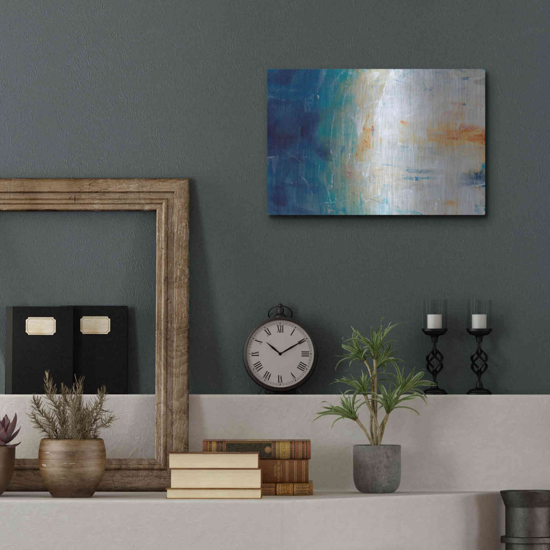 Luxe Metal Art 'Blue Grotto II' by Tim O'Toole, Metal Wall Art,16x12