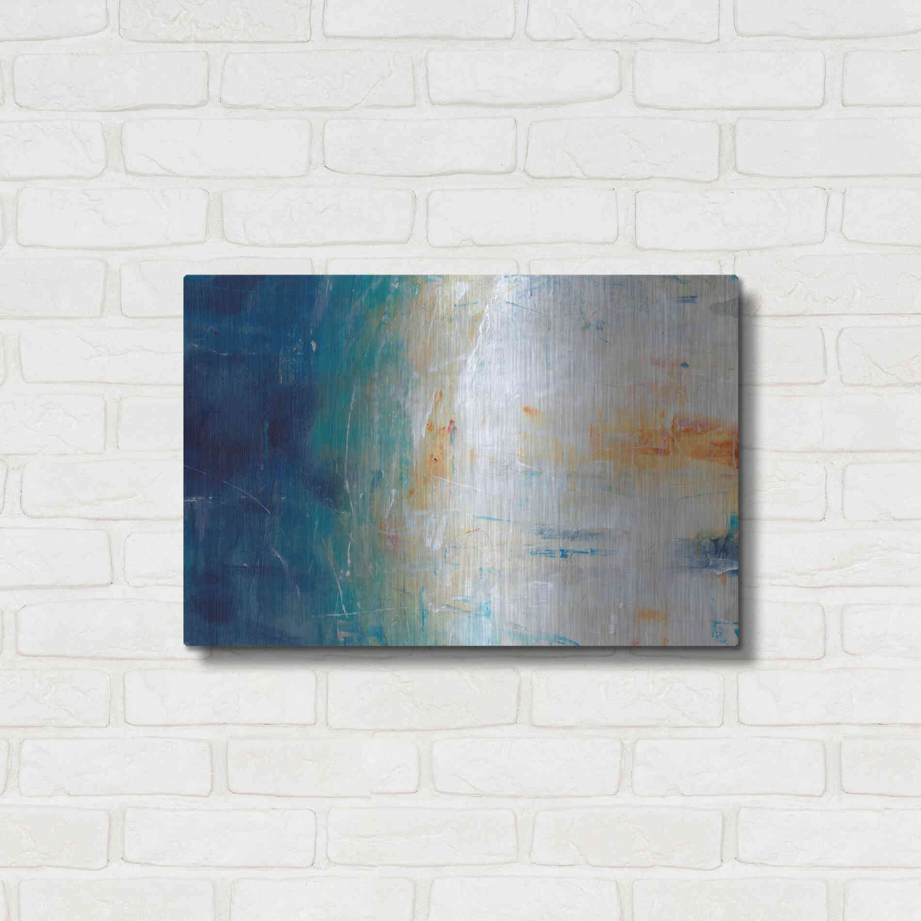 Luxe Metal Art 'Blue Grotto II' by Tim O'Toole, Metal Wall Art,24x16