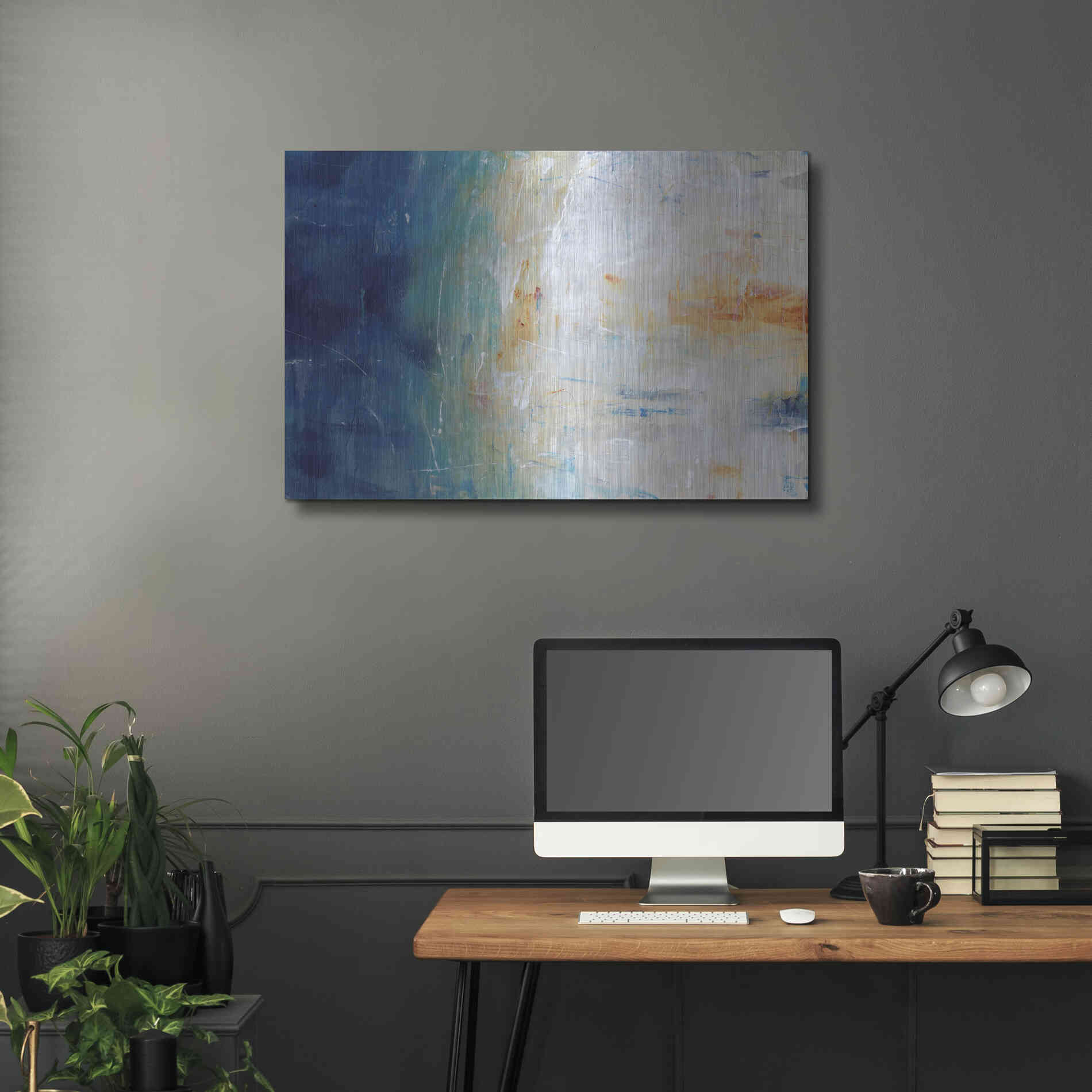 Luxe Metal Art 'Blue Grotto II' by Tim O'Toole, Metal Wall Art,36x24