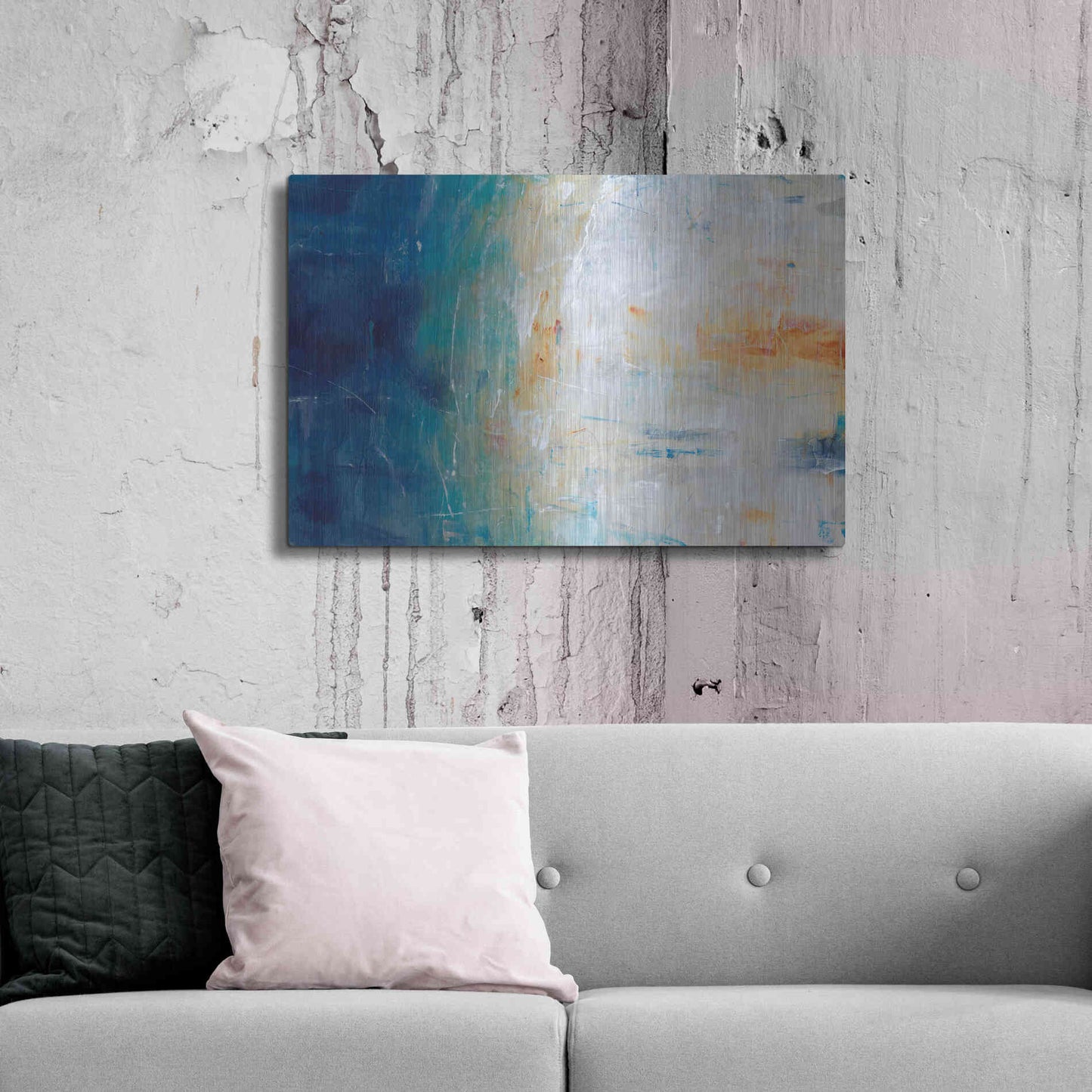 Luxe Metal Art 'Blue Grotto II' by Tim O'Toole, Metal Wall Art,36x24