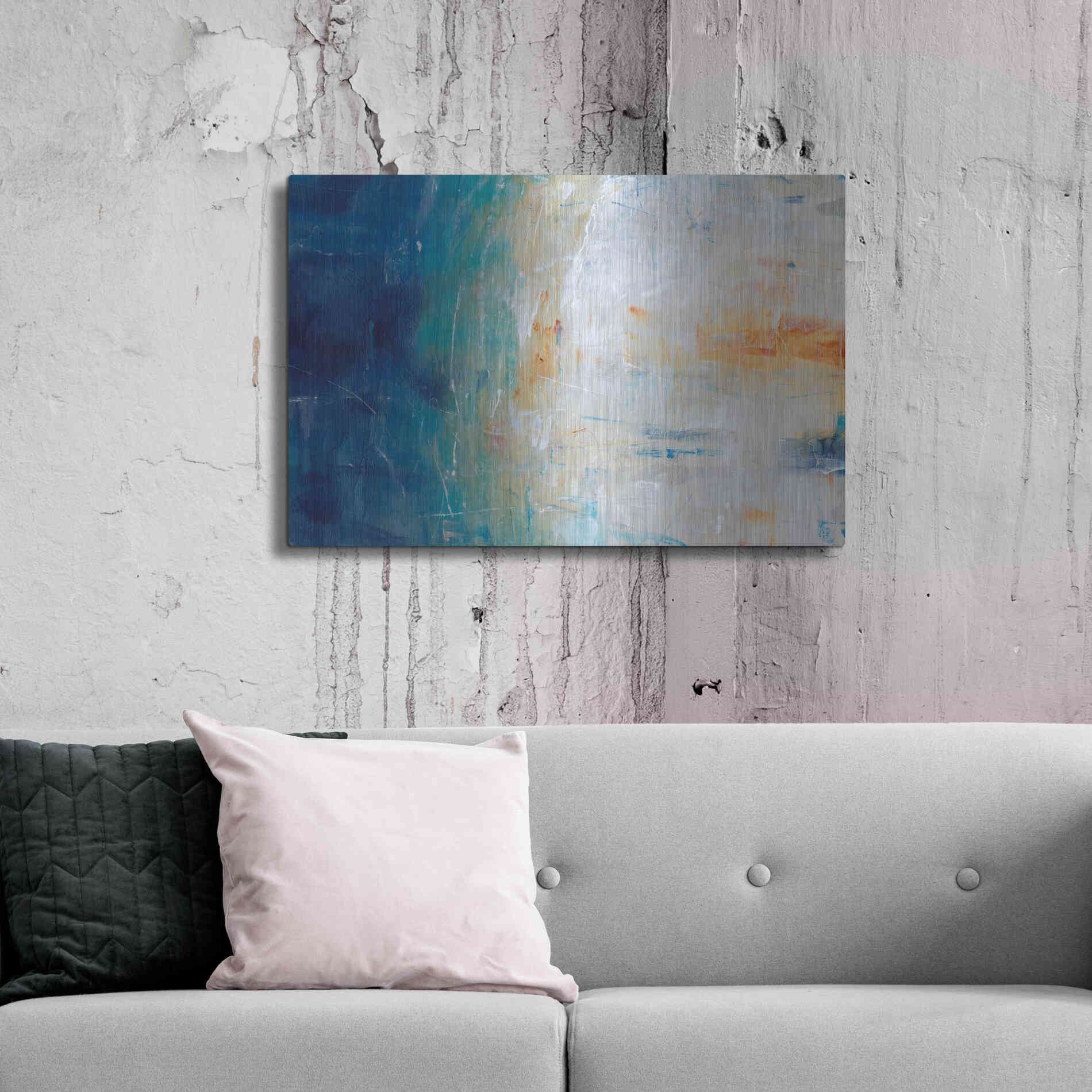 Luxe Metal Art 'Blue Grotto II' by Tim O'Toole, Metal Wall Art,36x24