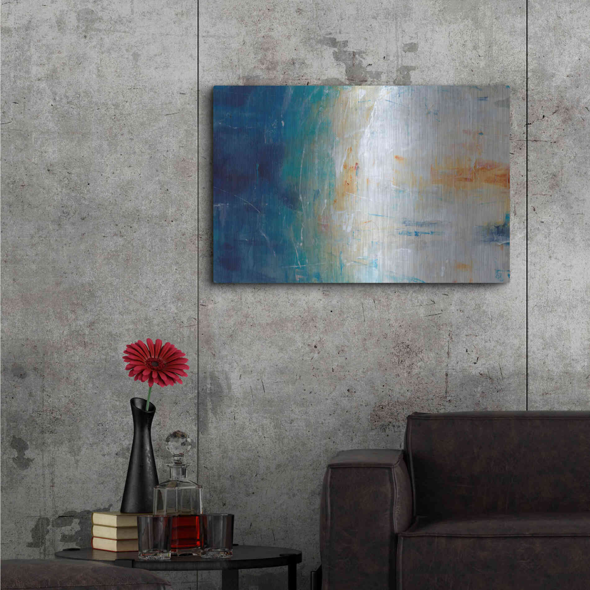 Luxe Metal Art 'Blue Grotto II' by Tim O'Toole, Metal Wall Art,36x24