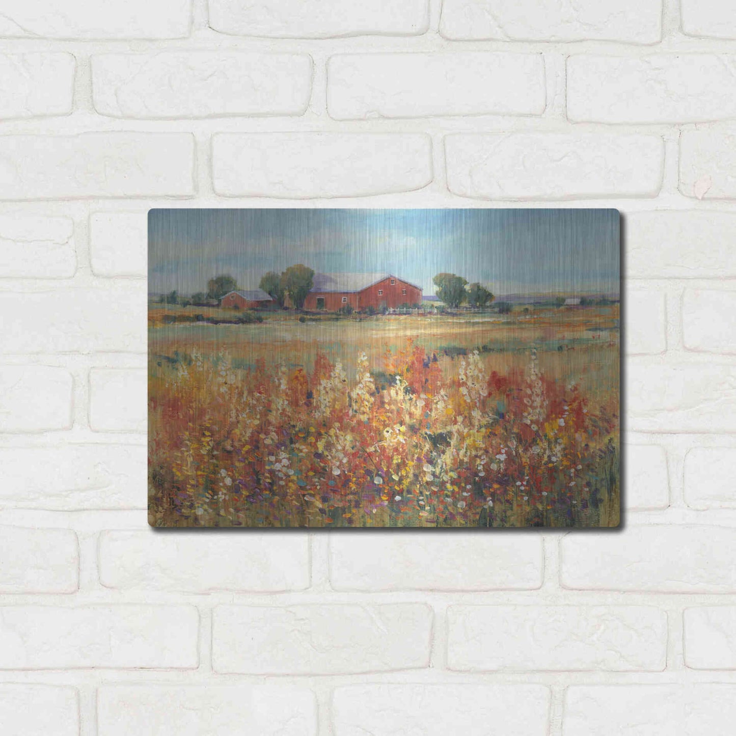 Luxe Metal Art 'Country View II' by Tim O'Toole, Metal Wall Art,16x12