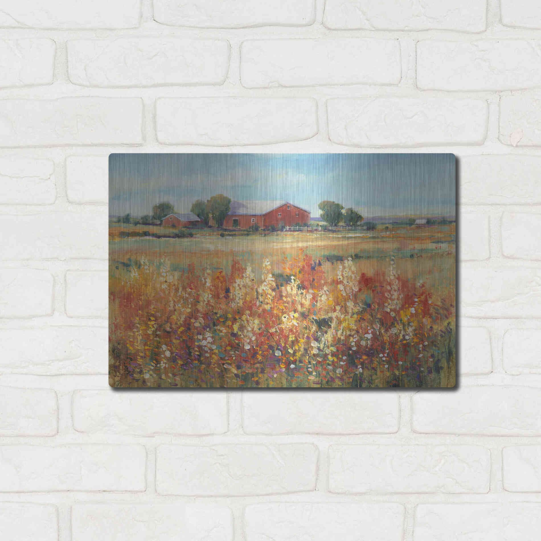 Luxe Metal Art 'Country View II' by Tim O'Toole, Metal Wall Art,16x12