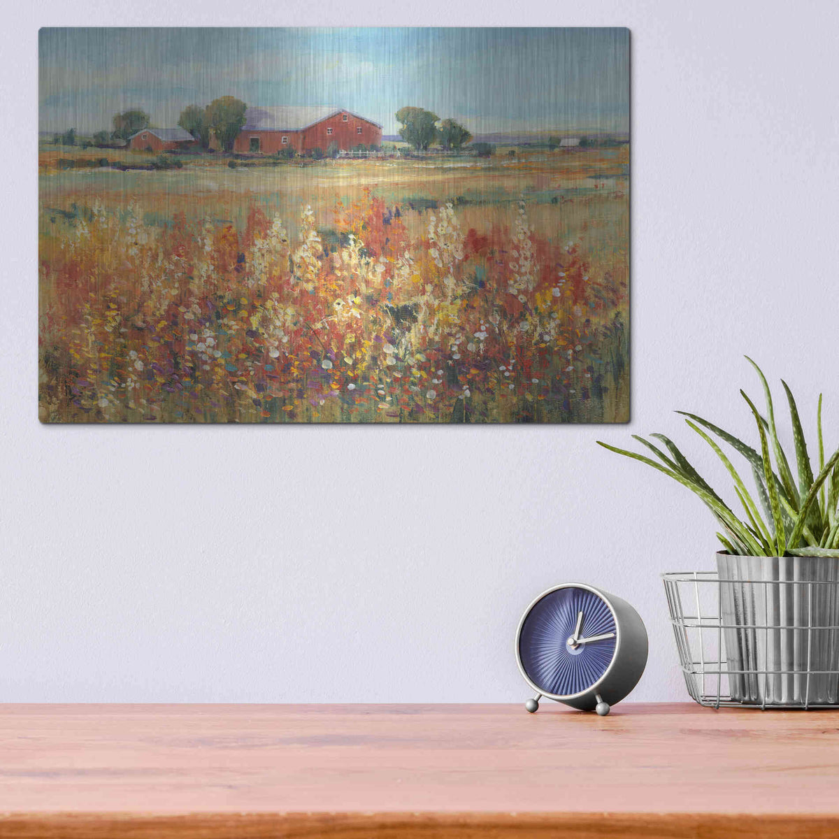 Luxe Metal Art 'Country View II' by Tim O'Toole, Metal Wall Art,16x12