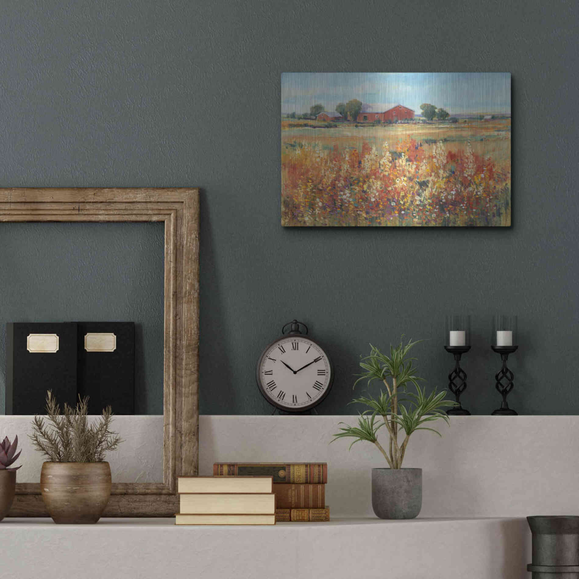 Luxe Metal Art 'Country View II' by Tim O'Toole, Metal Wall Art,16x12