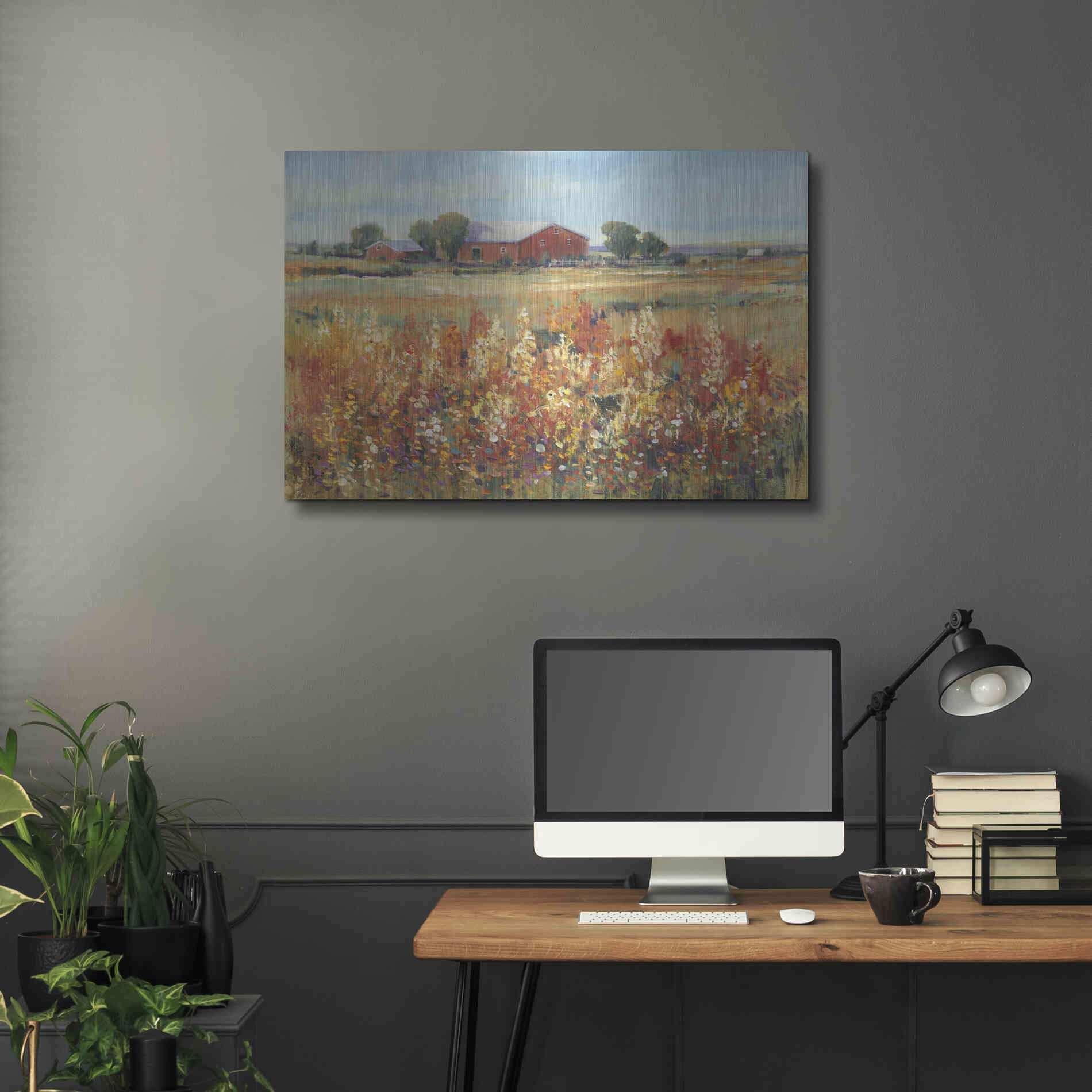 Luxe Metal Art 'Country View II' by Tim O'Toole, Metal Wall Art,36x24