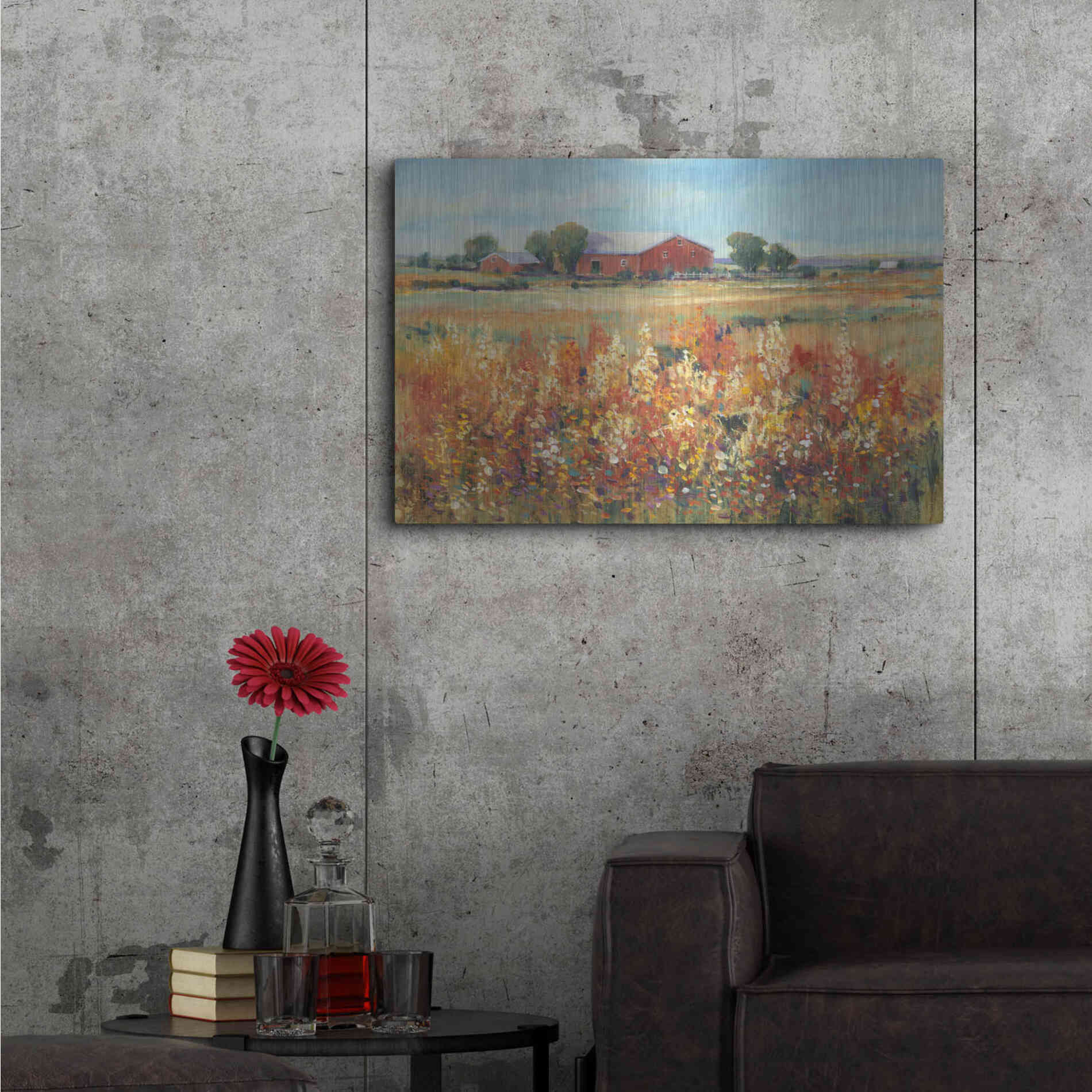 Luxe Metal Art 'Country View II' by Tim O'Toole, Metal Wall Art,36x24