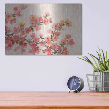 Luxe Metal Art 'Cherry Blossom Composition II' by Tim O'Toole, Metal Wall Art,16x12