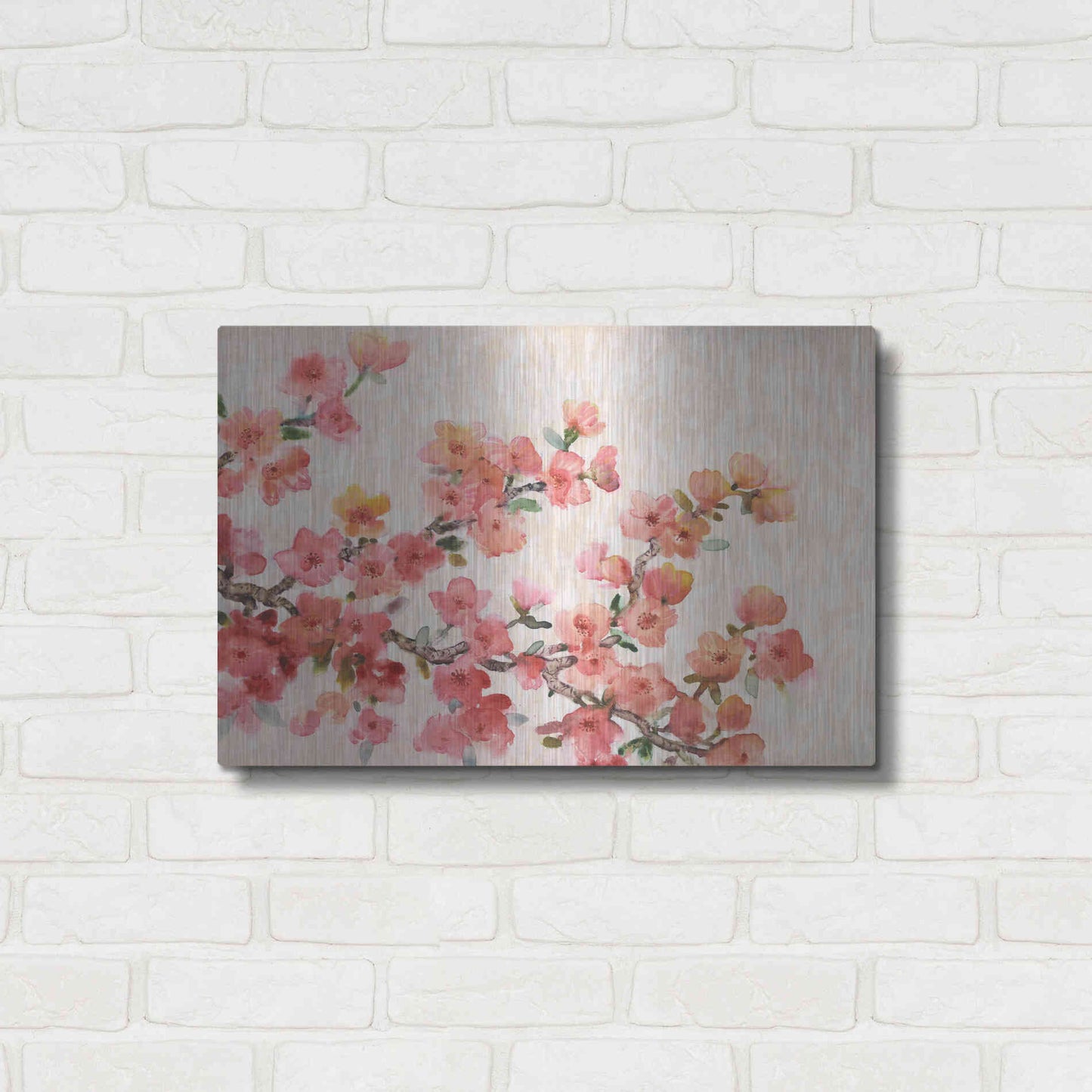 Luxe Metal Art 'Cherry Blossom Composition II' by Tim O'Toole, Metal Wall Art,24x16