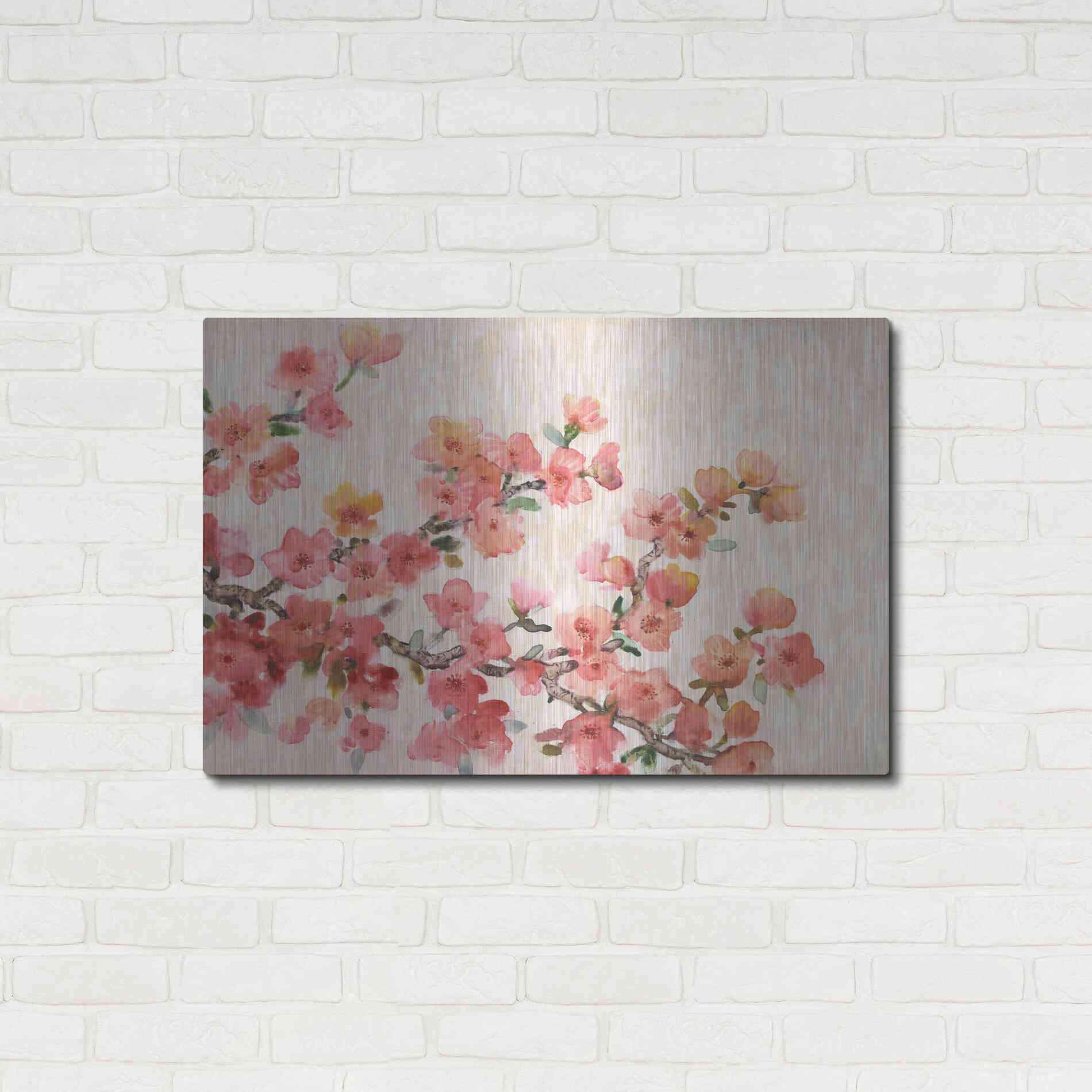 Luxe Metal Art 'Cherry Blossom Composition II' by Tim O'Toole, Metal Wall Art,36x24