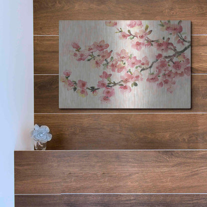 Luxe Metal Art 'Cherry Blossom Composition I' by Tim O'Toole, Metal Wall Art,16x12