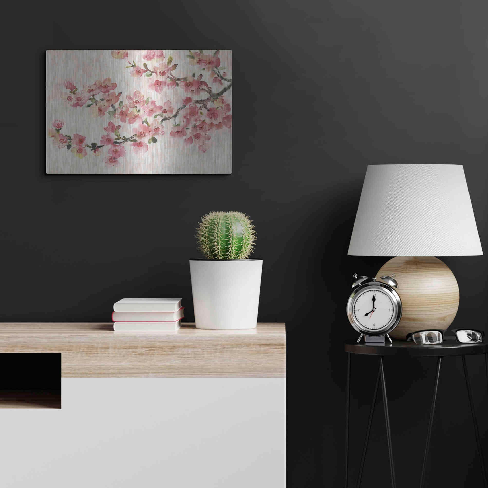 Luxe Metal Art 'Cherry Blossom Composition I' by Tim O'Toole, Metal Wall Art,24x16