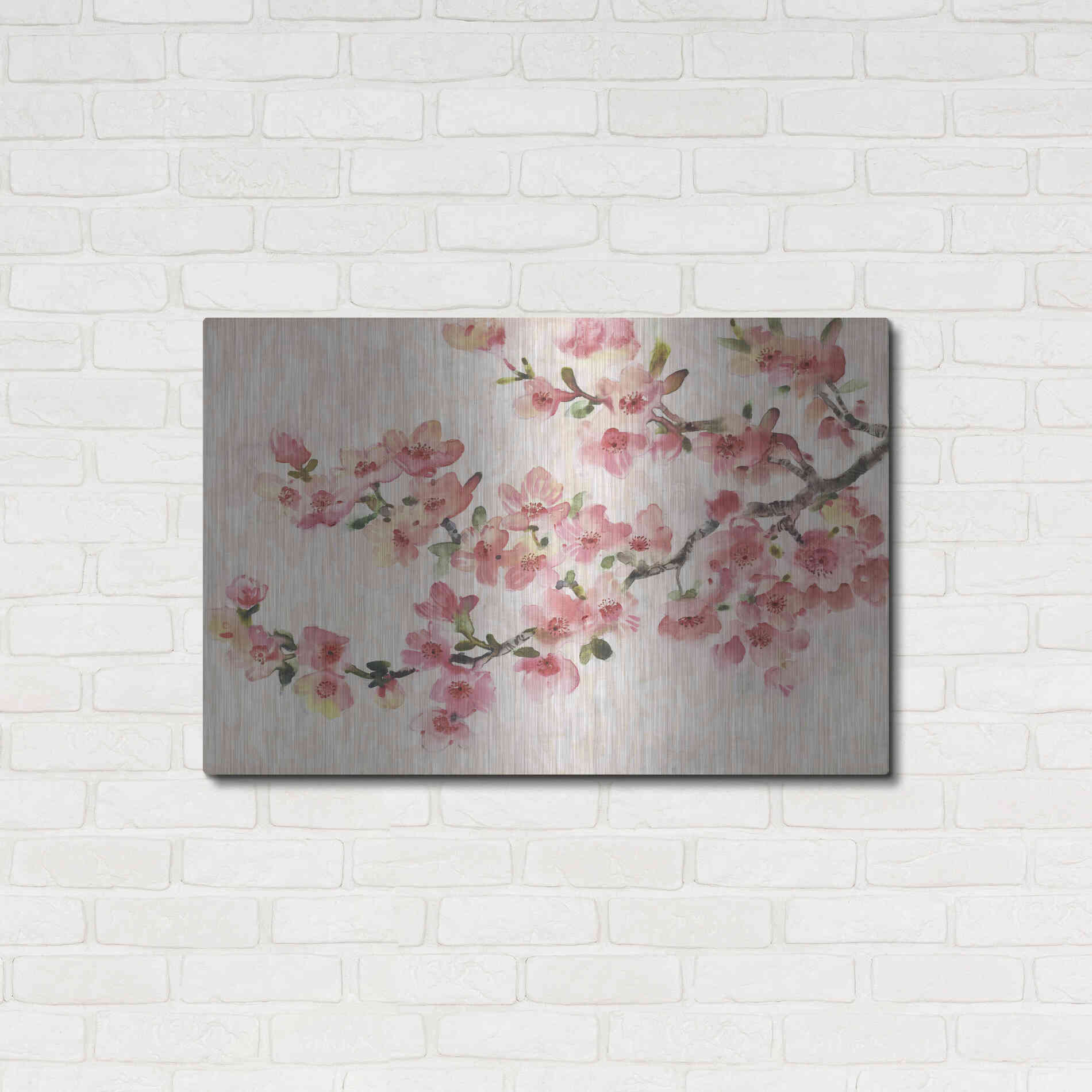 Luxe Metal Art 'Cherry Blossom Composition I' by Tim O'Toole, Metal Wall Art,36x24