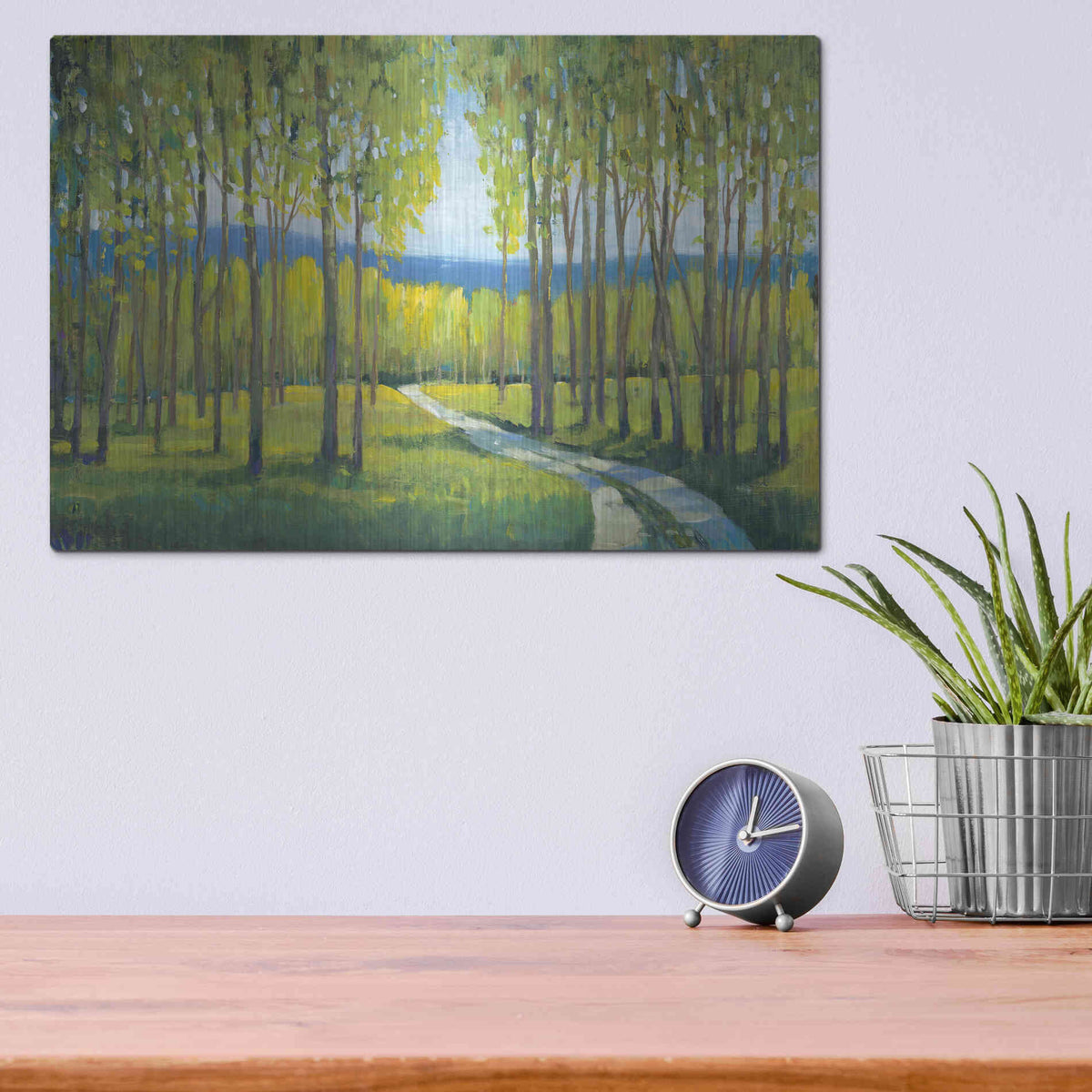 Luxe Metal Art 'Morning Stroll I' by Tim O'Toole, Metal Wall Art,16x12
