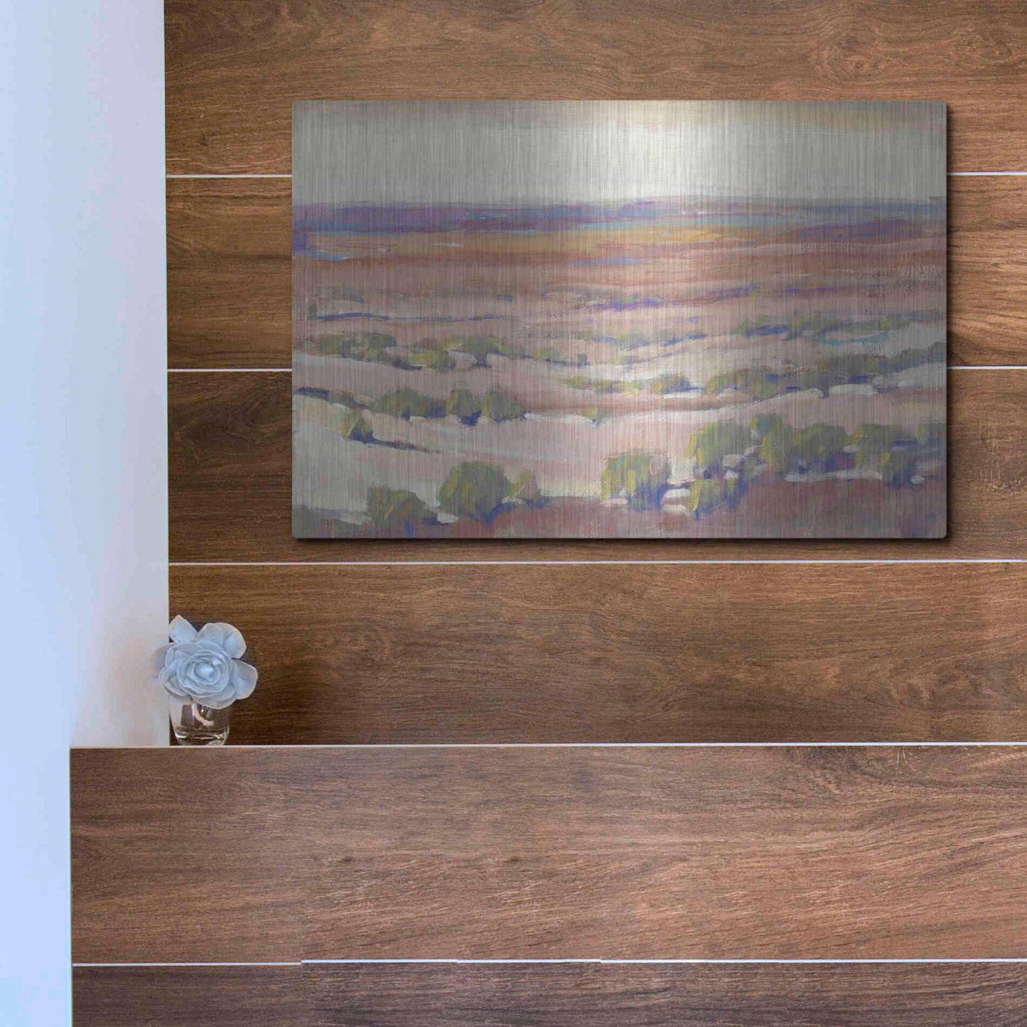 Luxe Metal Art 'High Desert Pastels I' by Tim O'Toole, Metal Wall Art,16x12