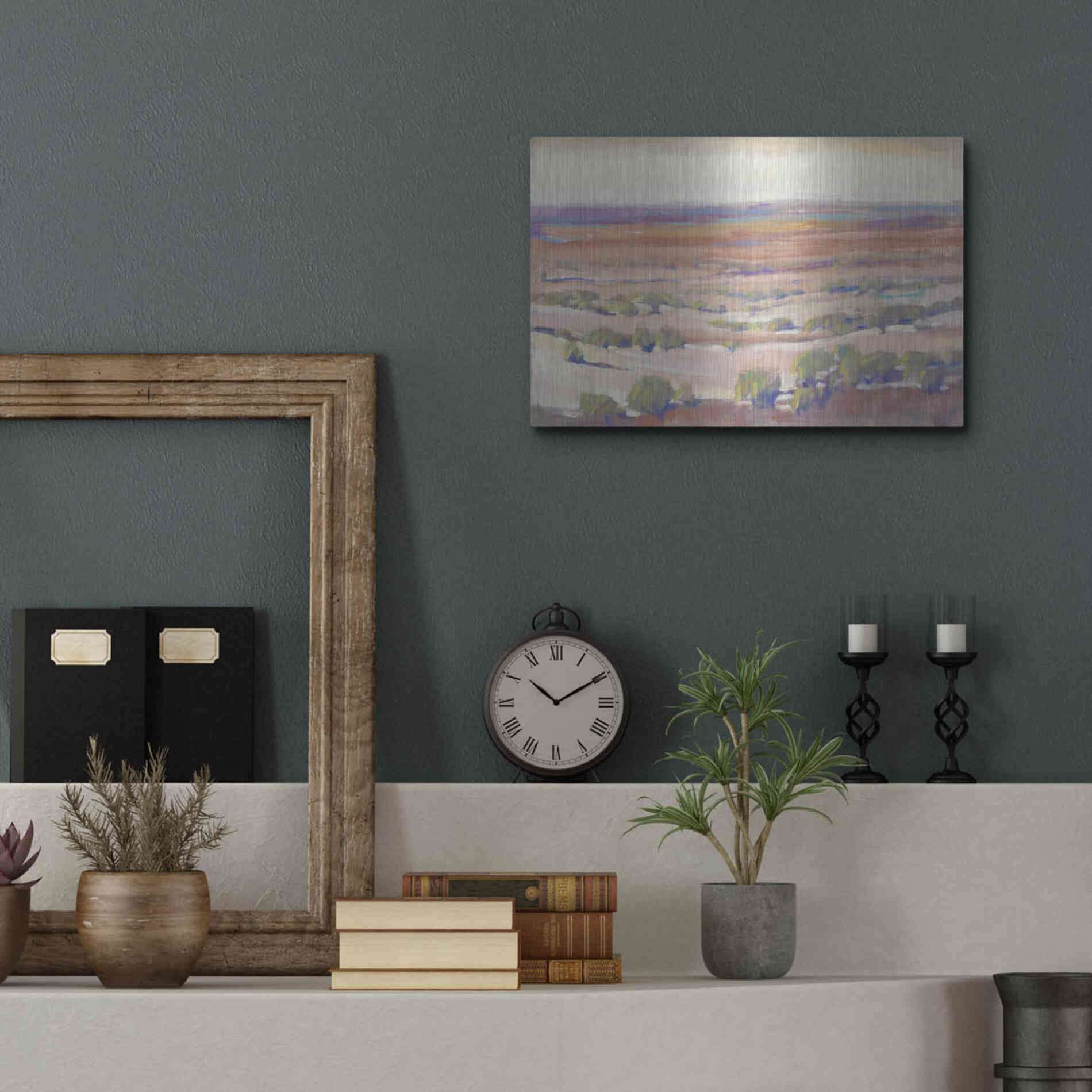 Luxe Metal Art 'High Desert Pastels I' by Tim O'Toole, Metal Wall Art,16x12