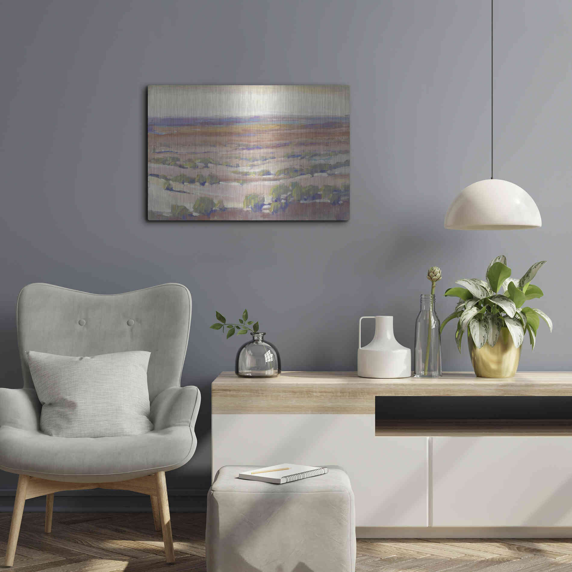 Luxe Metal Art 'High Desert Pastels I' by Tim O'Toole, Metal Wall Art,24x16