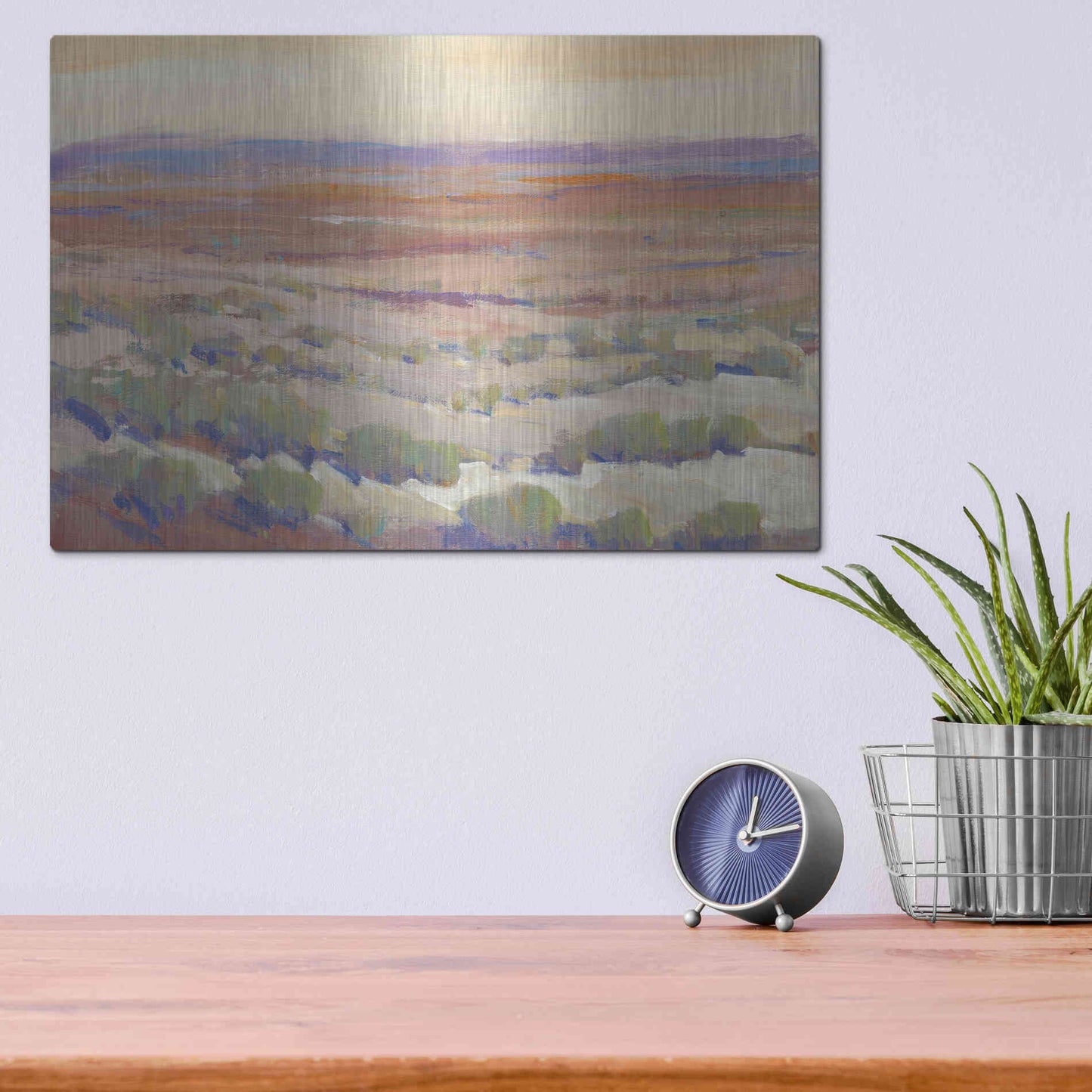 Luxe Metal Art 'High Desert Pastels II' by Tim O'Toole, Metal Wall Art,16x12