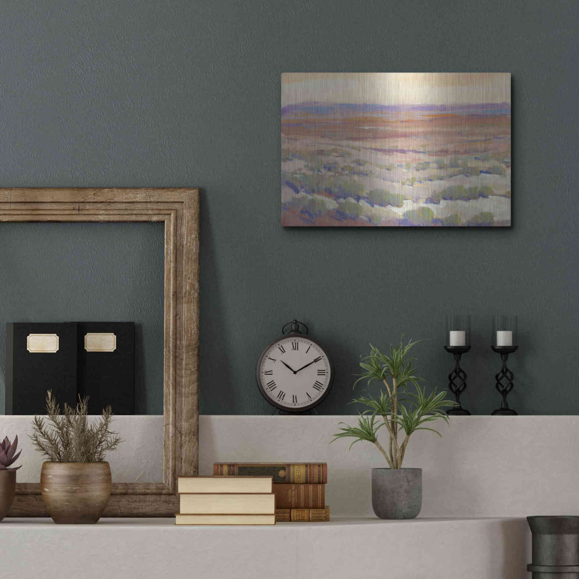Luxe Metal Art 'High Desert Pastels II' by Tim O'Toole, Metal Wall Art,16x12