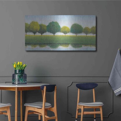 Luxe Metal Art 'Trees in a Line I' by Tim O'Toole, Metal Wall Art,48x24