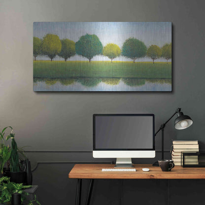 Luxe Metal Art 'Trees in a Line I' by Tim O'Toole, Metal Wall Art,48x24